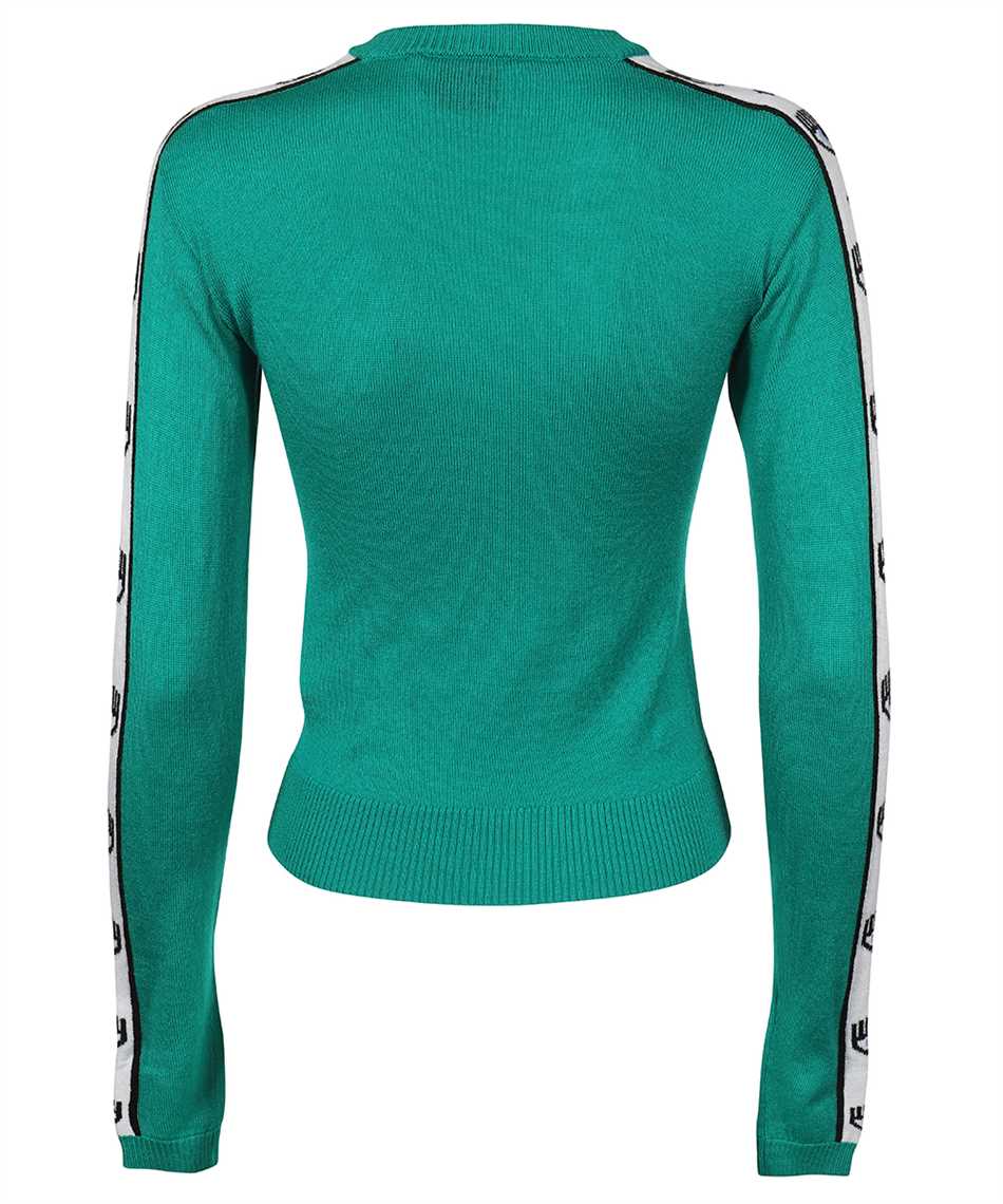 Shop Chiara Ferragni Long Sleeve Crew-neck Sweater In Green