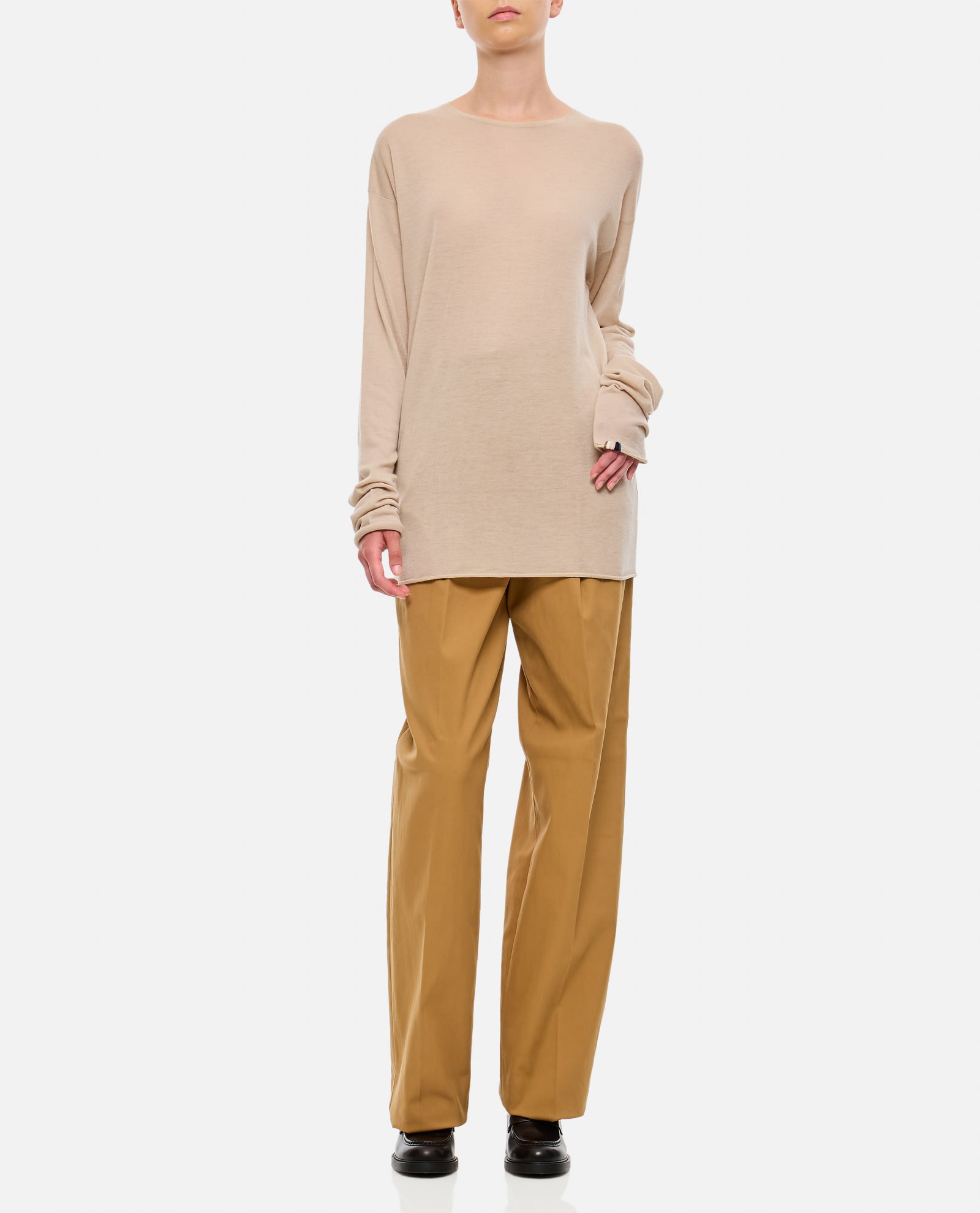 Shop Extreme Cashmere Gemini Cashmere Round Neck Sweater In Beige