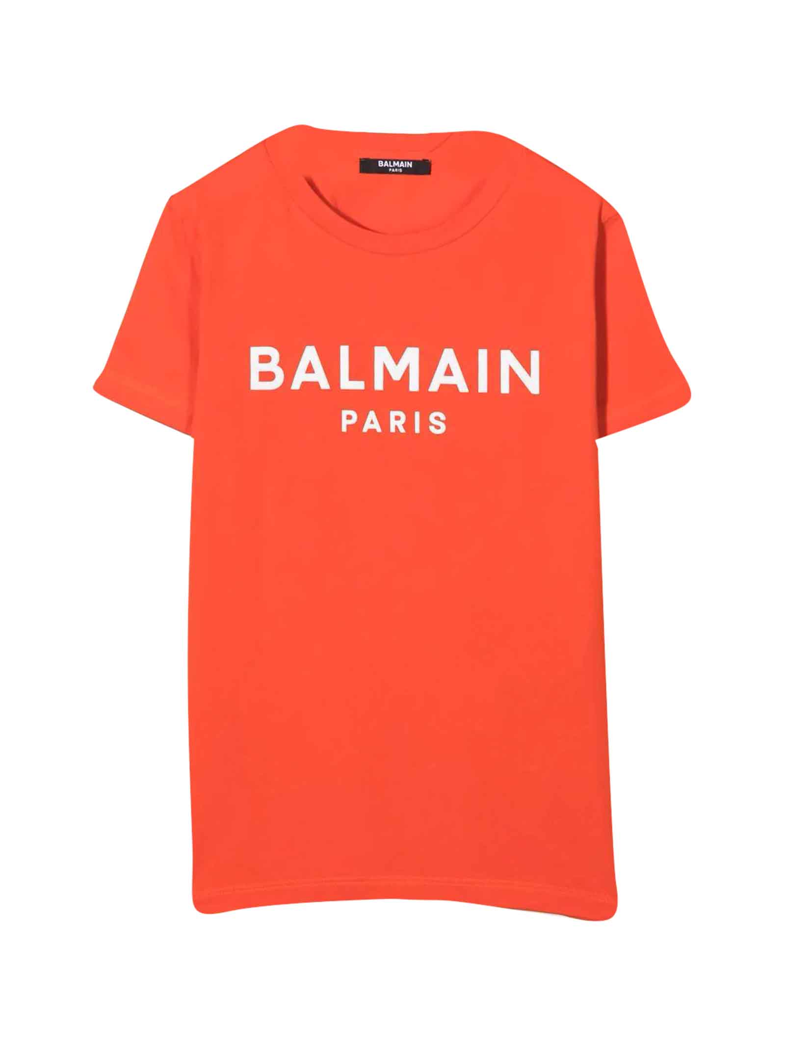 Shop Balmain Orange T-shirt Teen Unisex In Arancio