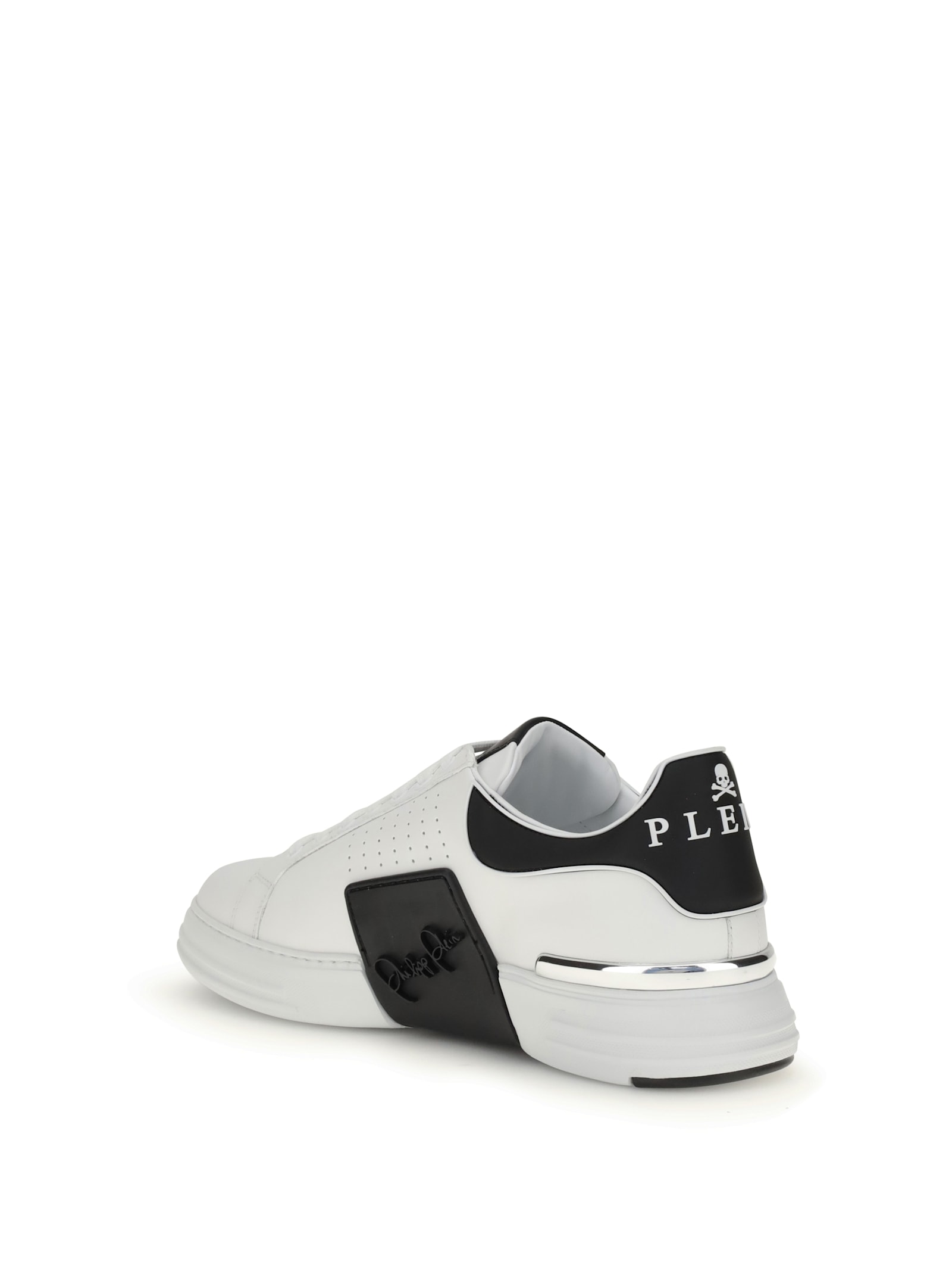 Philipp Plein Nappa Leather Sneakers Low Top Hexagon In White