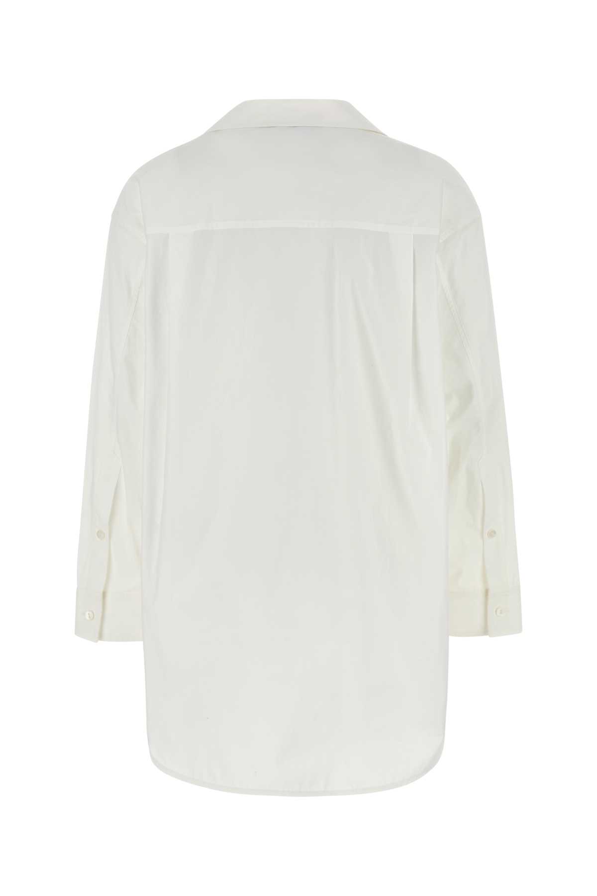 Blumarine White Poplin Oversize Shirt In Opticalwhite