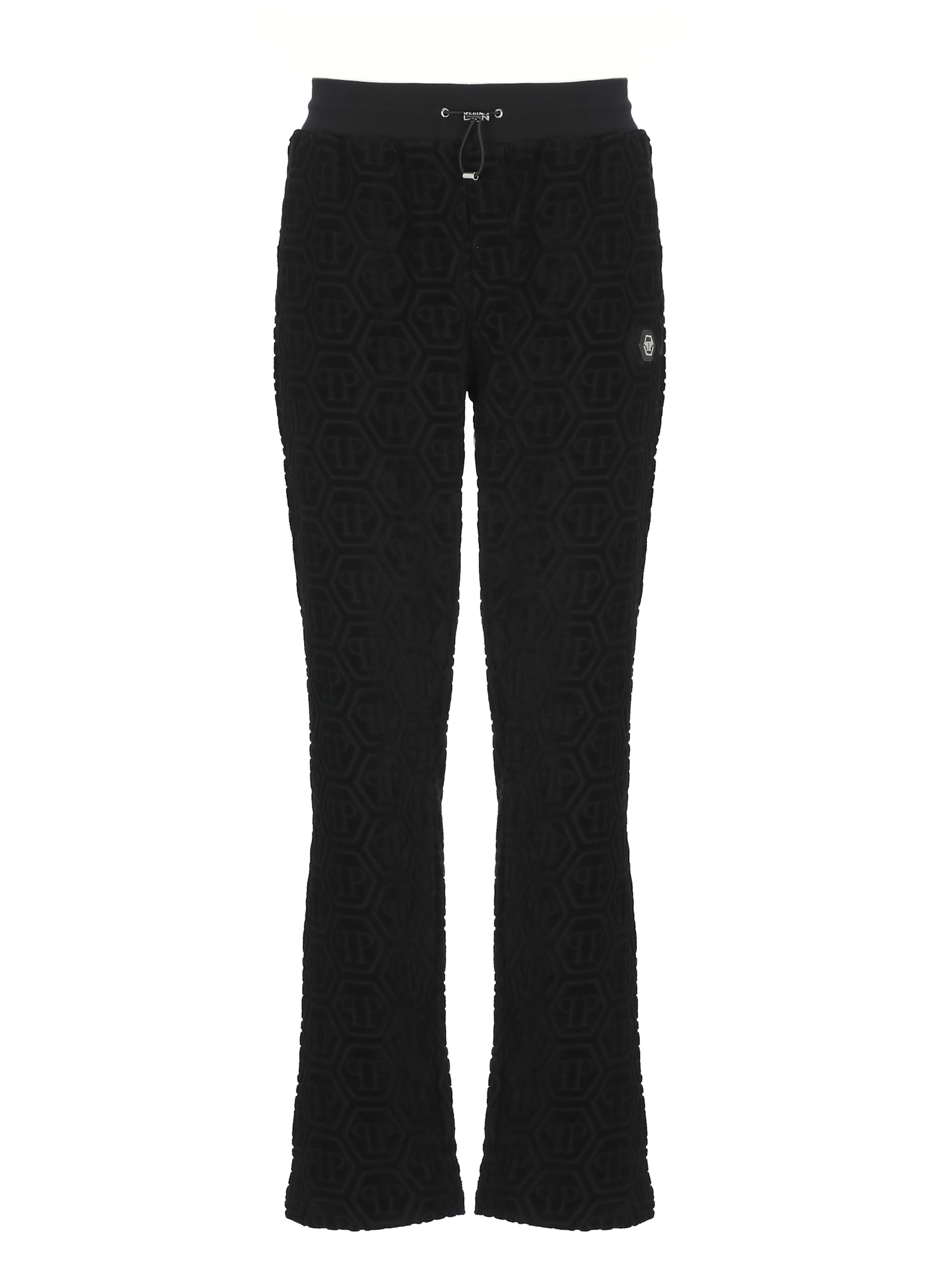 Philipp Plein Pants With Monogram In Black