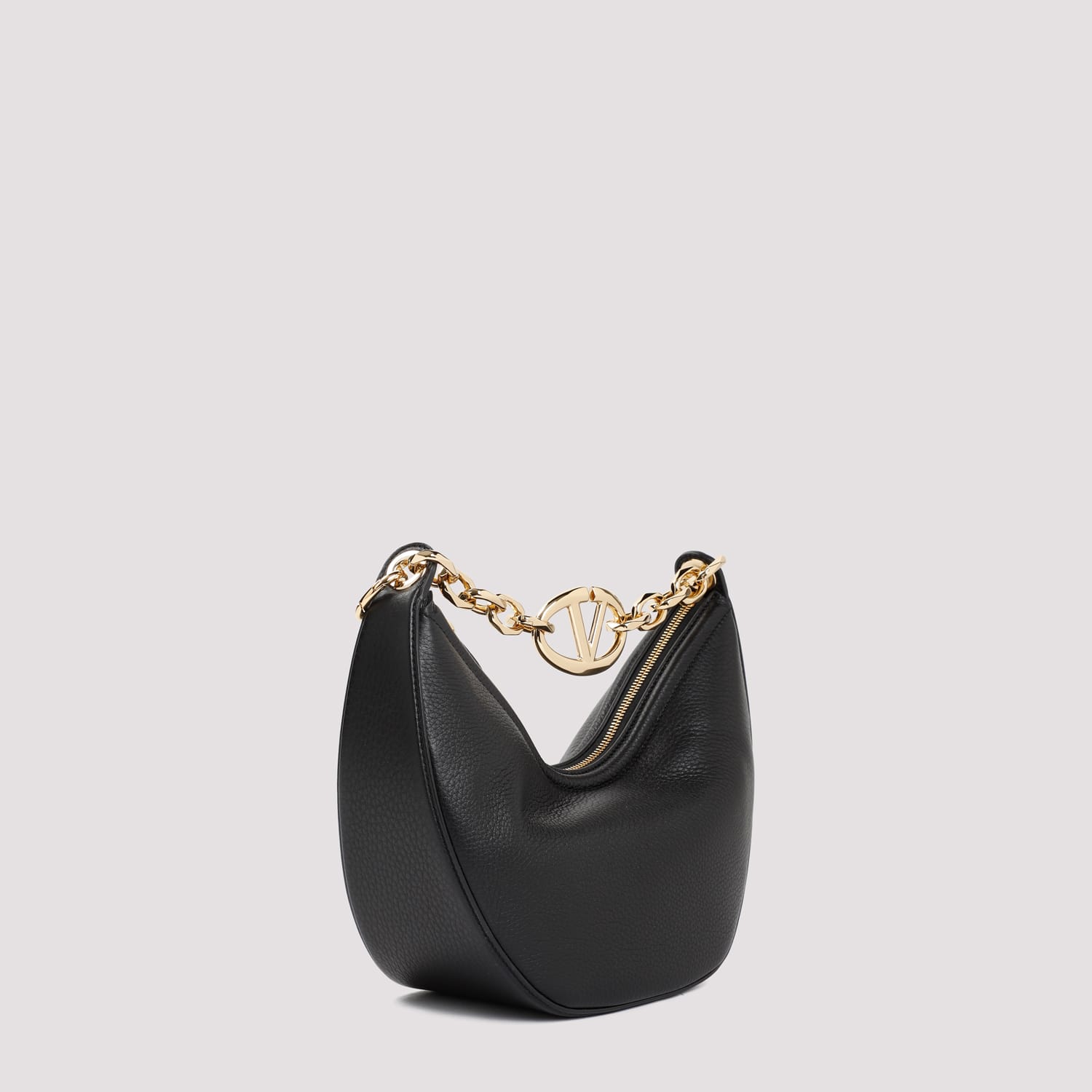 Shop Valentino V Logo Gate Leather Top Handle Bag In No Nero