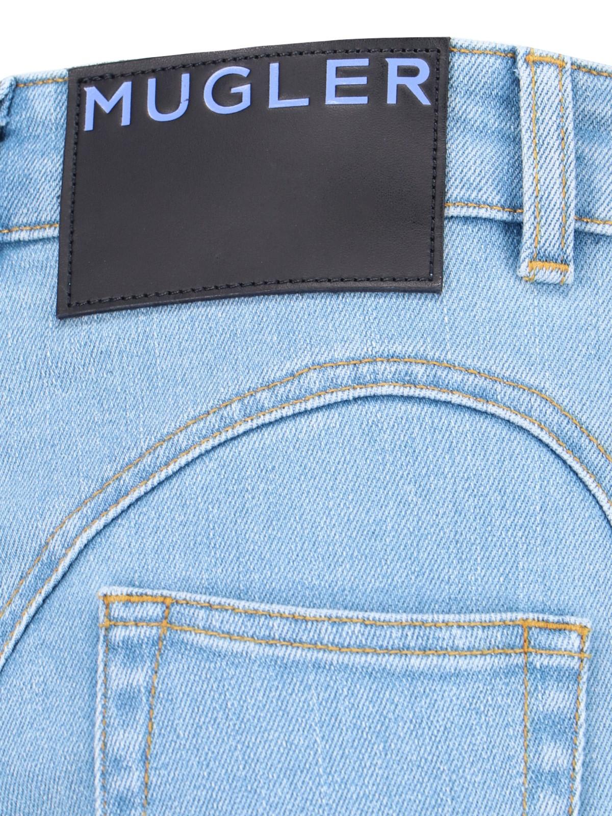 Shop Mugler Straight Jeans In Blue