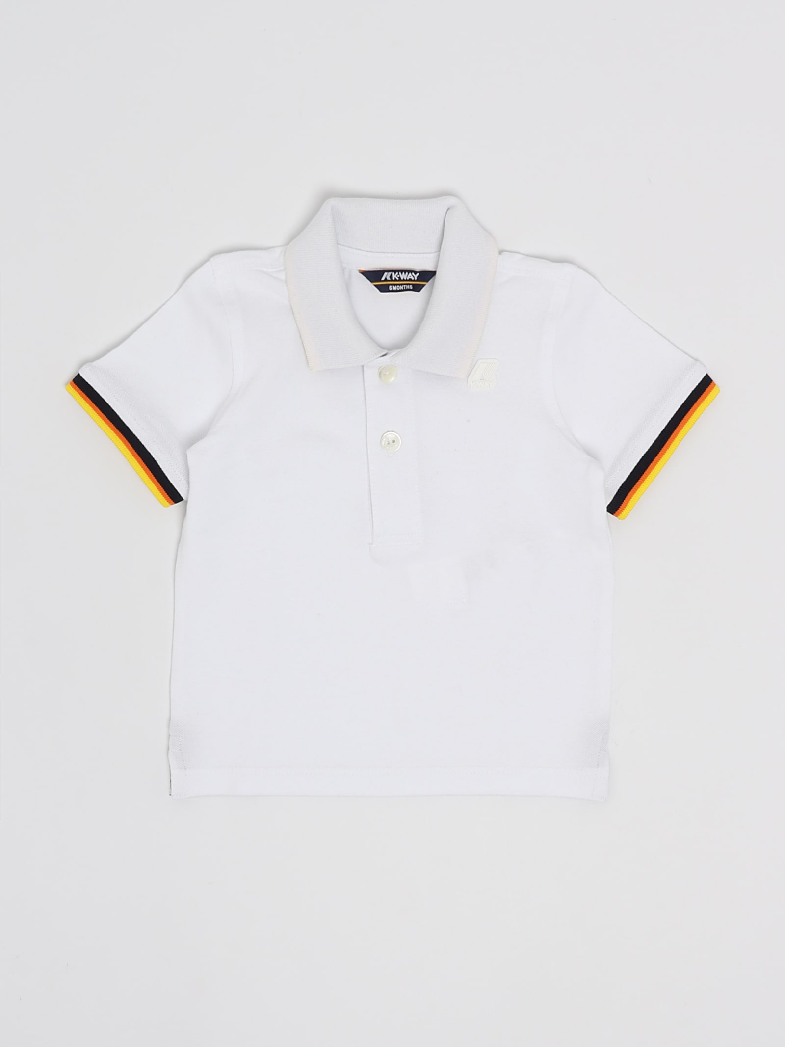 Shop K-way Polo Vincent Contrast Polo In Bianco