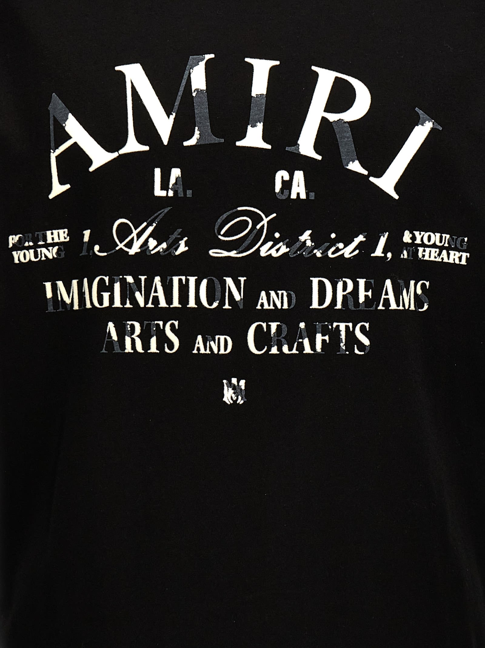 Shop Amiri Distressed  Arts District T-shirt In Black