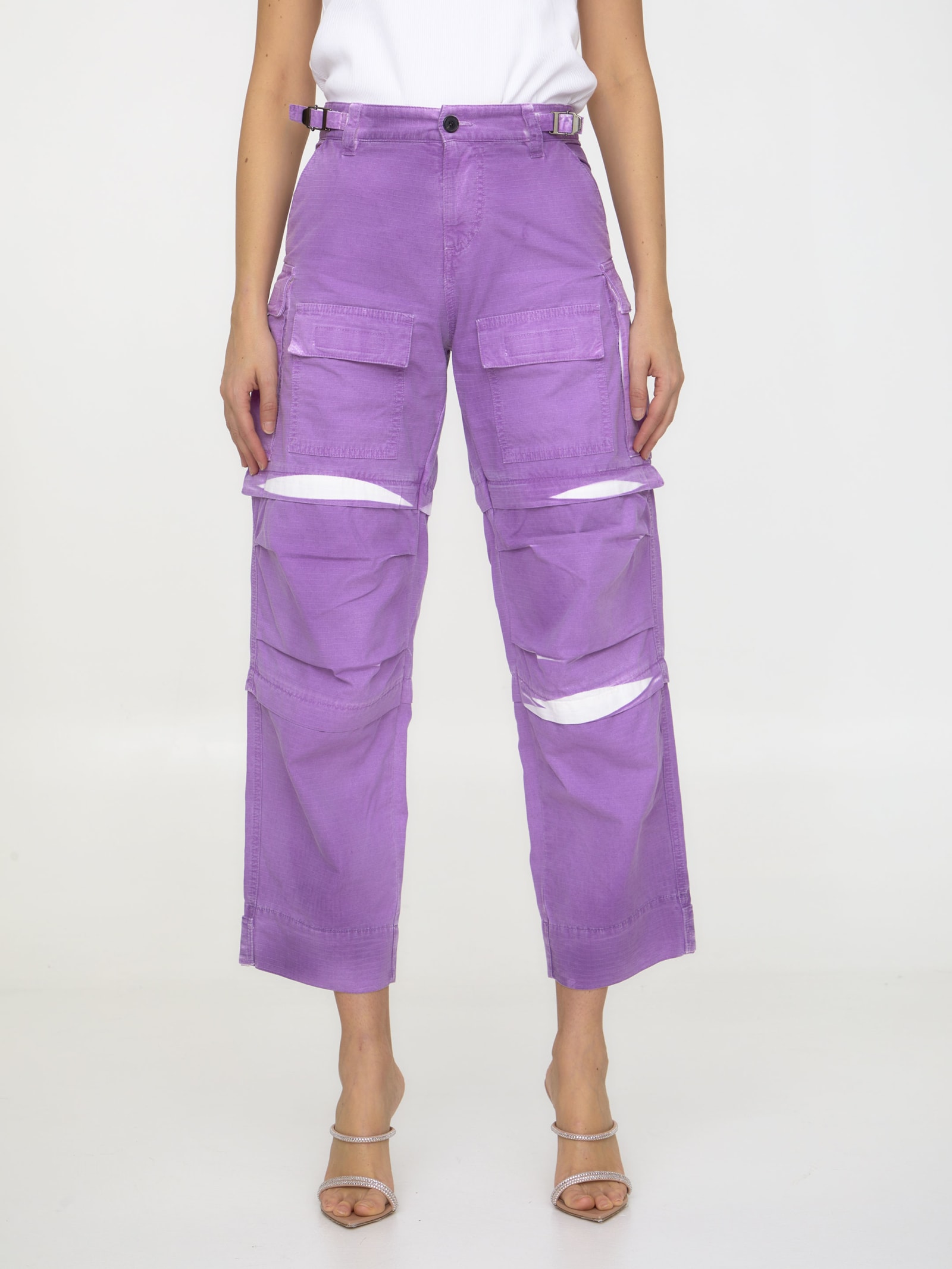 Shop Darkpark Julia Cargo Pants In Purple