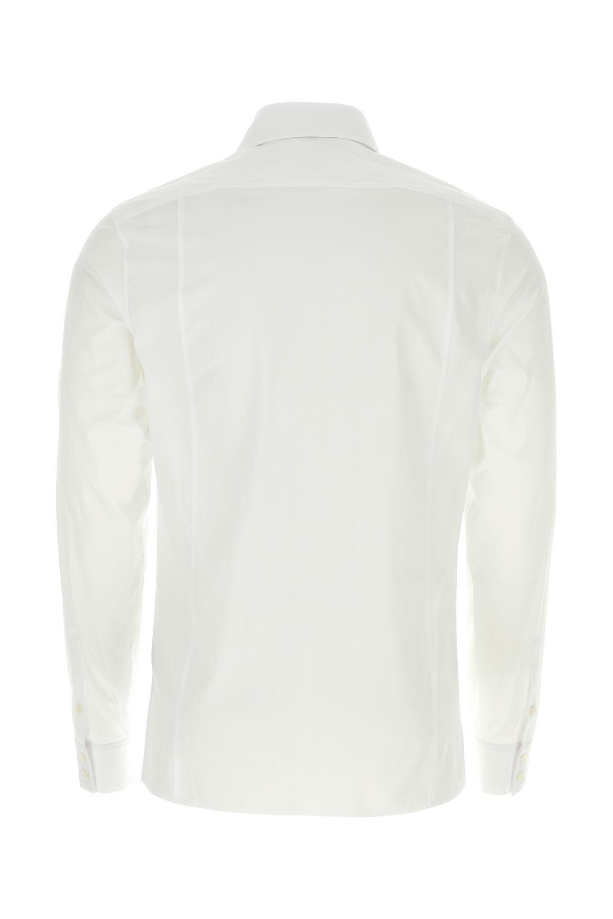 Shop Balmain White Poplin Shirt In Blanc