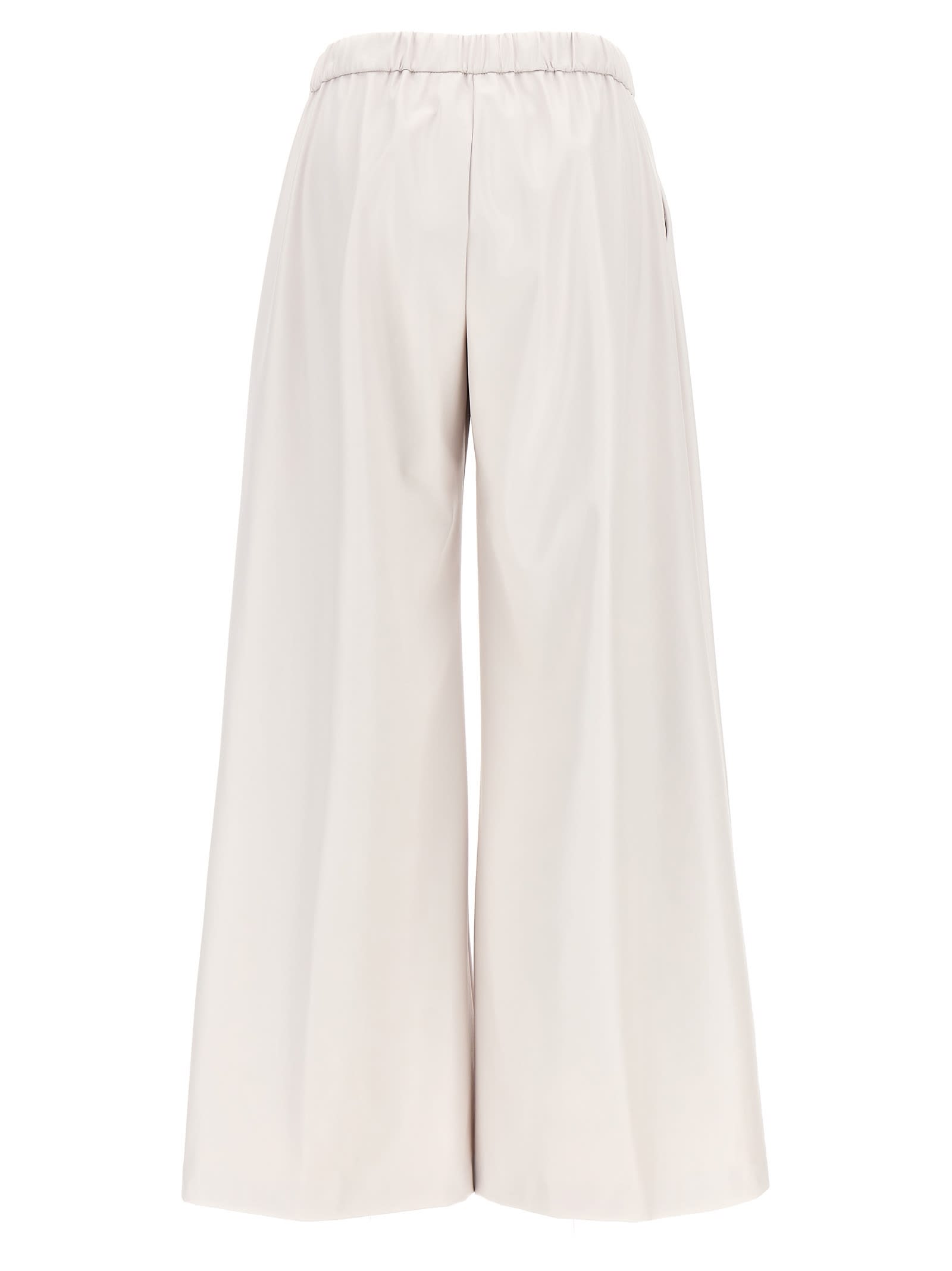 Shop Nude Faux Leather Trousers In White