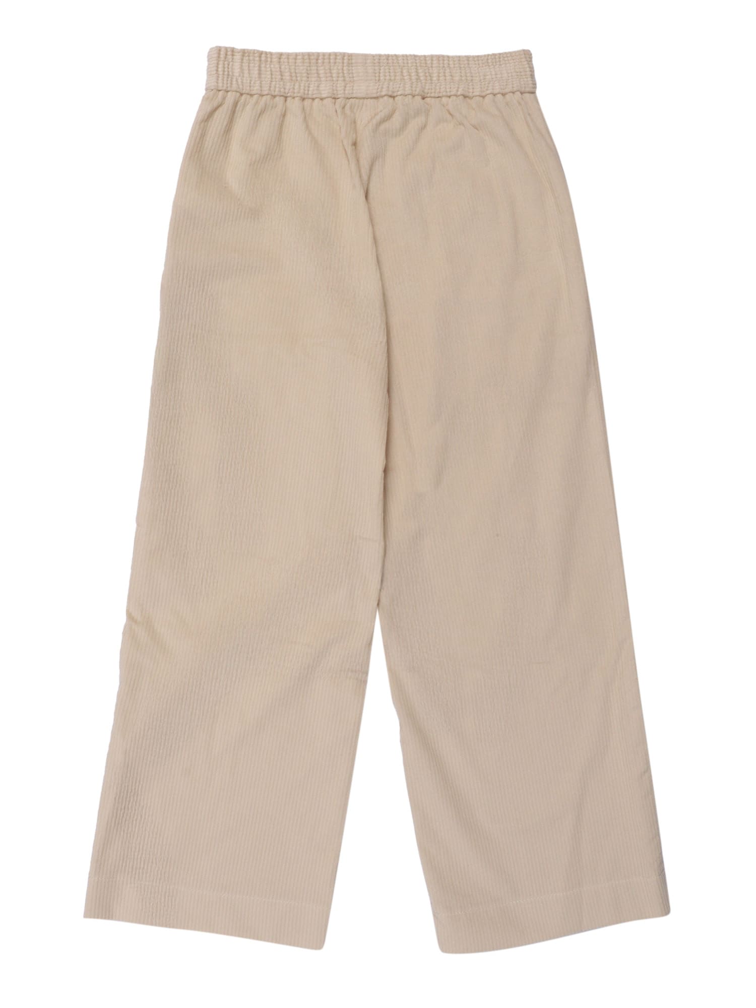 Monnalisa Velvet Pants In Neutral