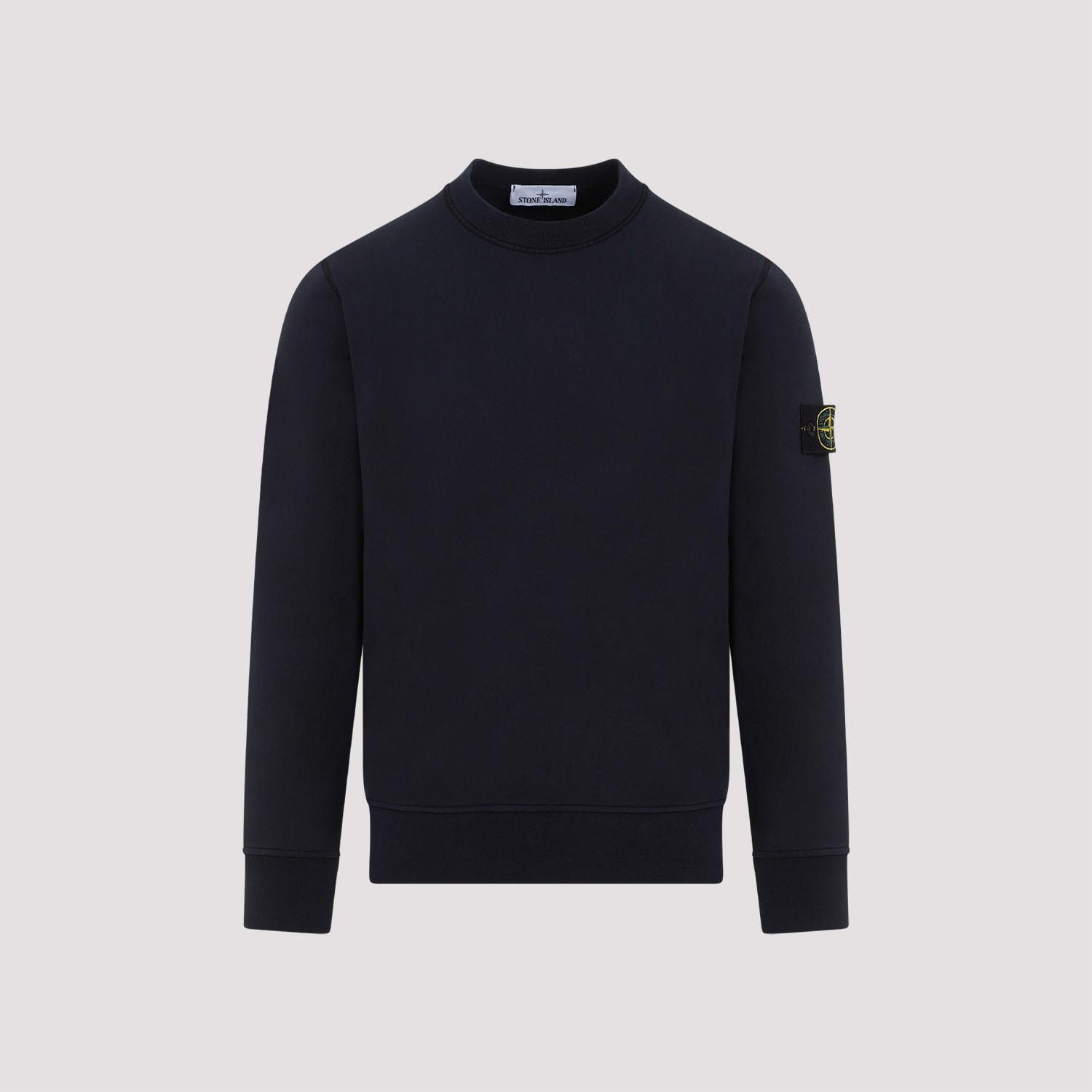 Shop Stone Island Compass Patch Crewneck Sweatshirt In Blue