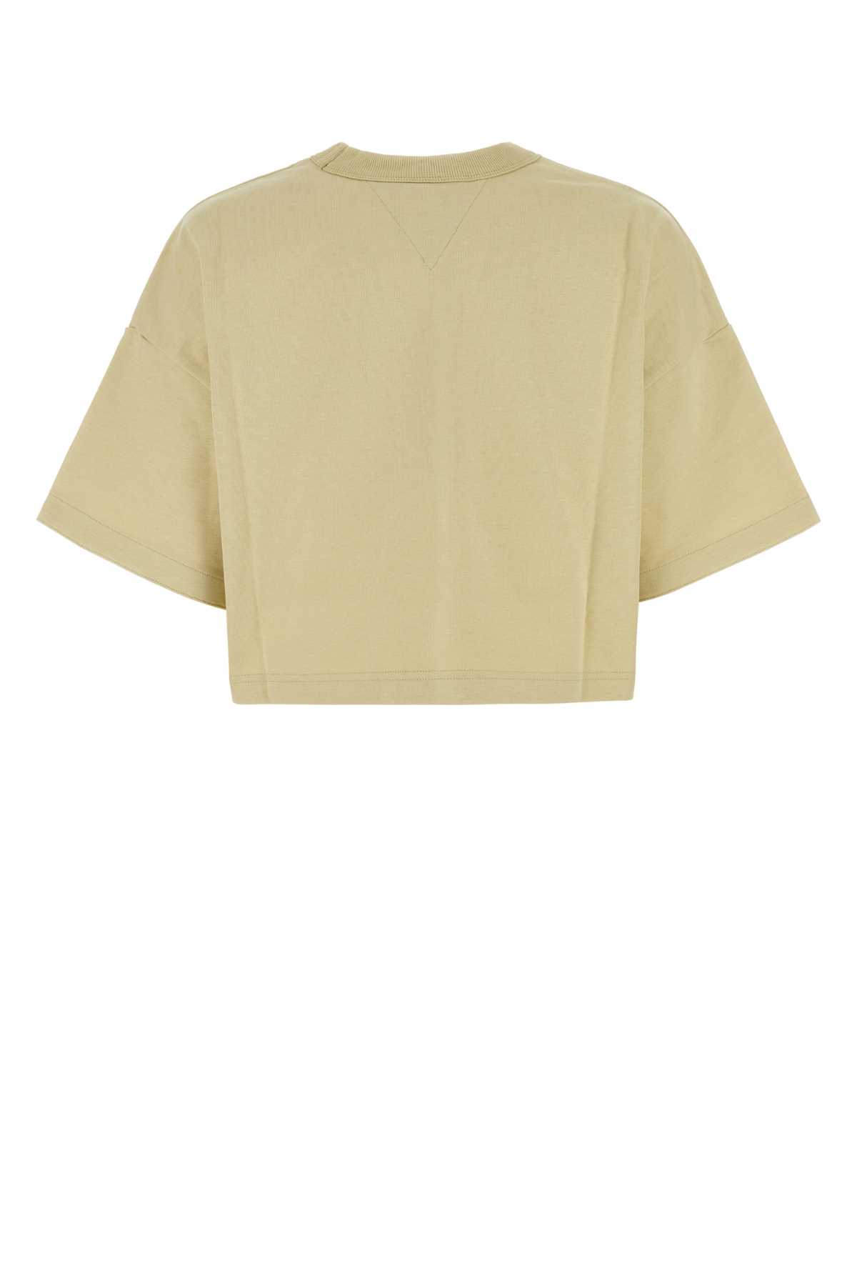 Shop Bottega Veneta Cream Cotton T-shirt In Giallino