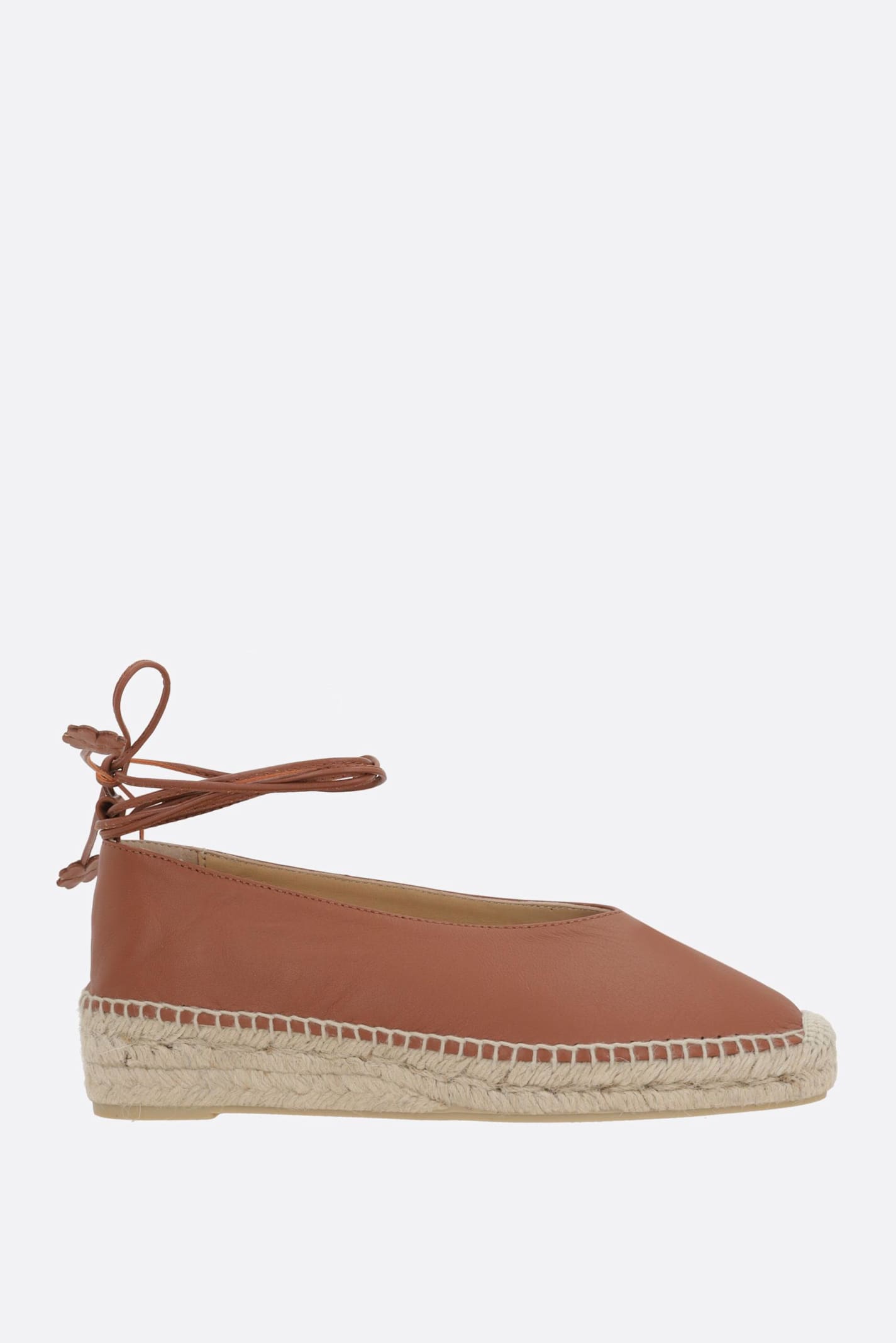 CASTAñER GEA/2/205 FLATFORM ESPADRILLES IN SMOOTH LEATHER