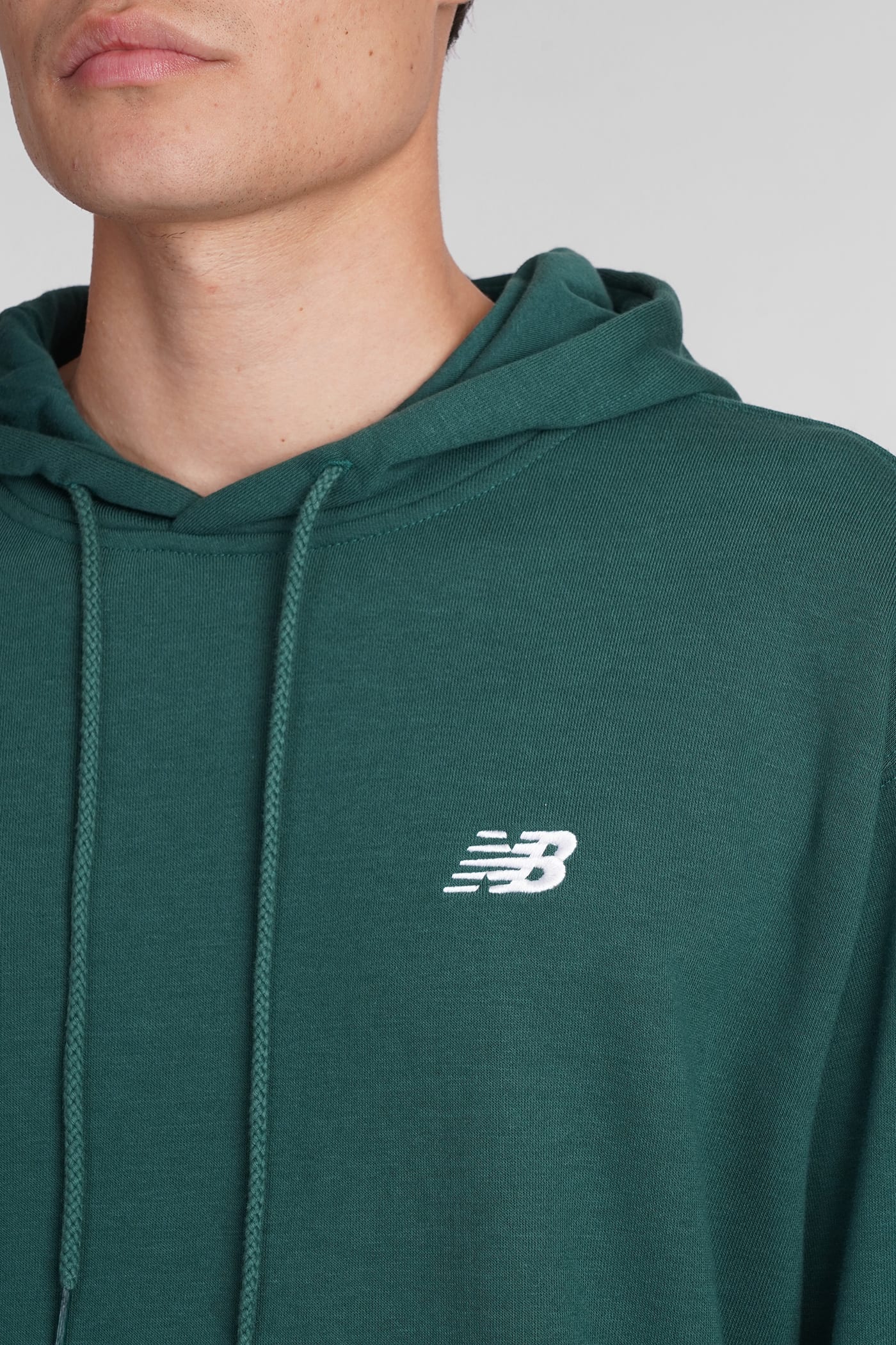 Shop New Balance Sweatshirt In Green Cotton