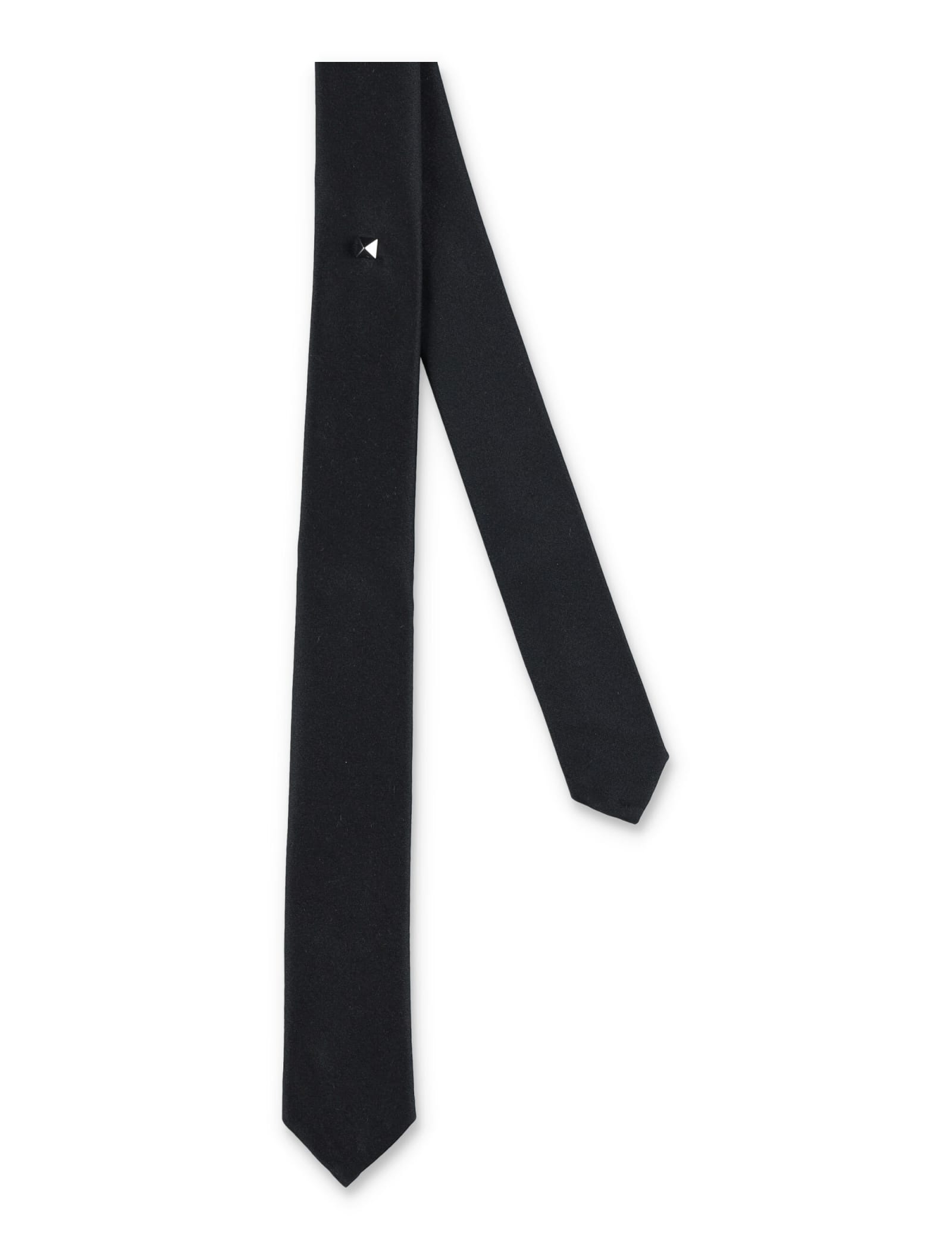 Shop Valentino Metal Stud Tie In Black