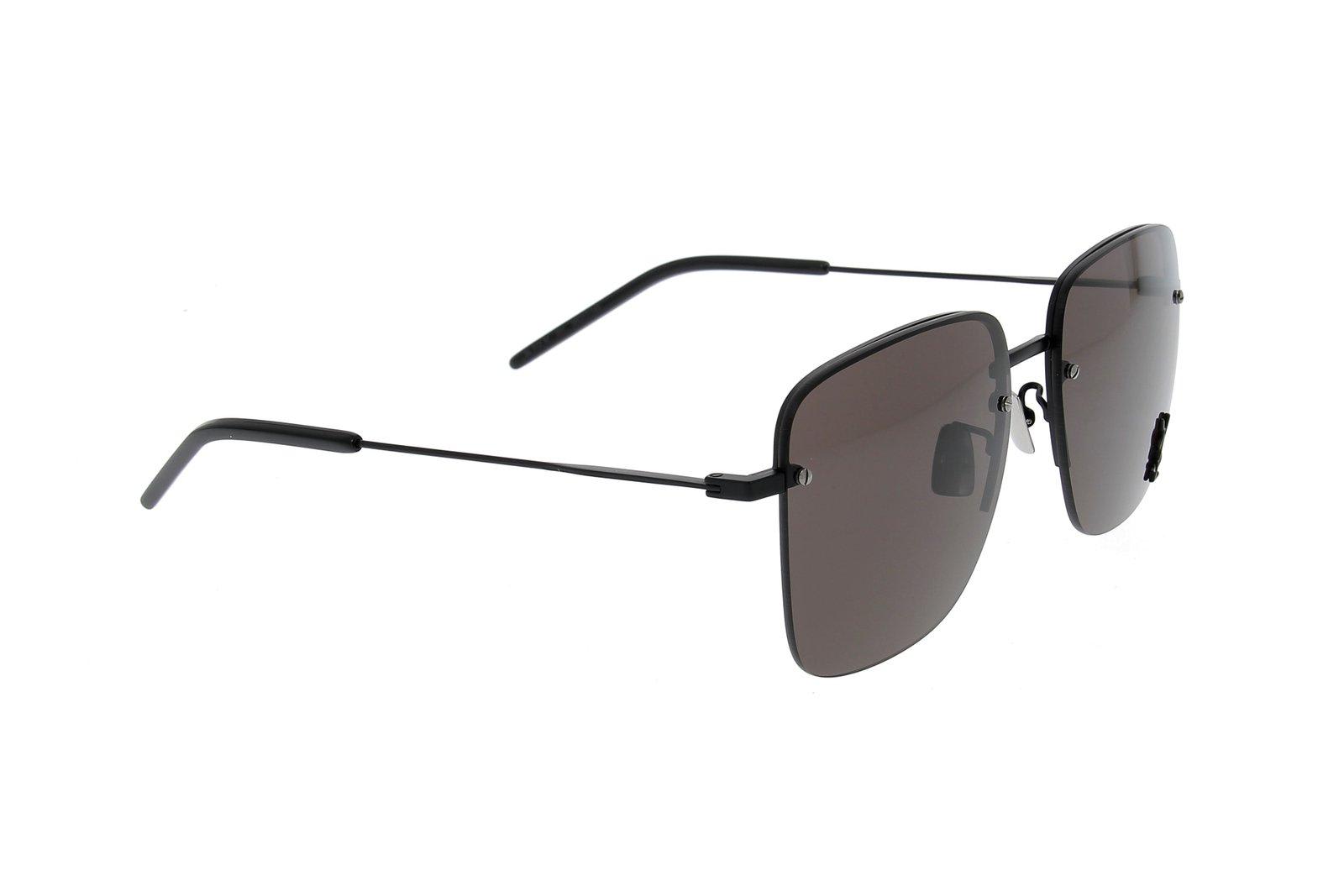 Saint Laurent Square Frame Sunglasses In 001 Black Black Black