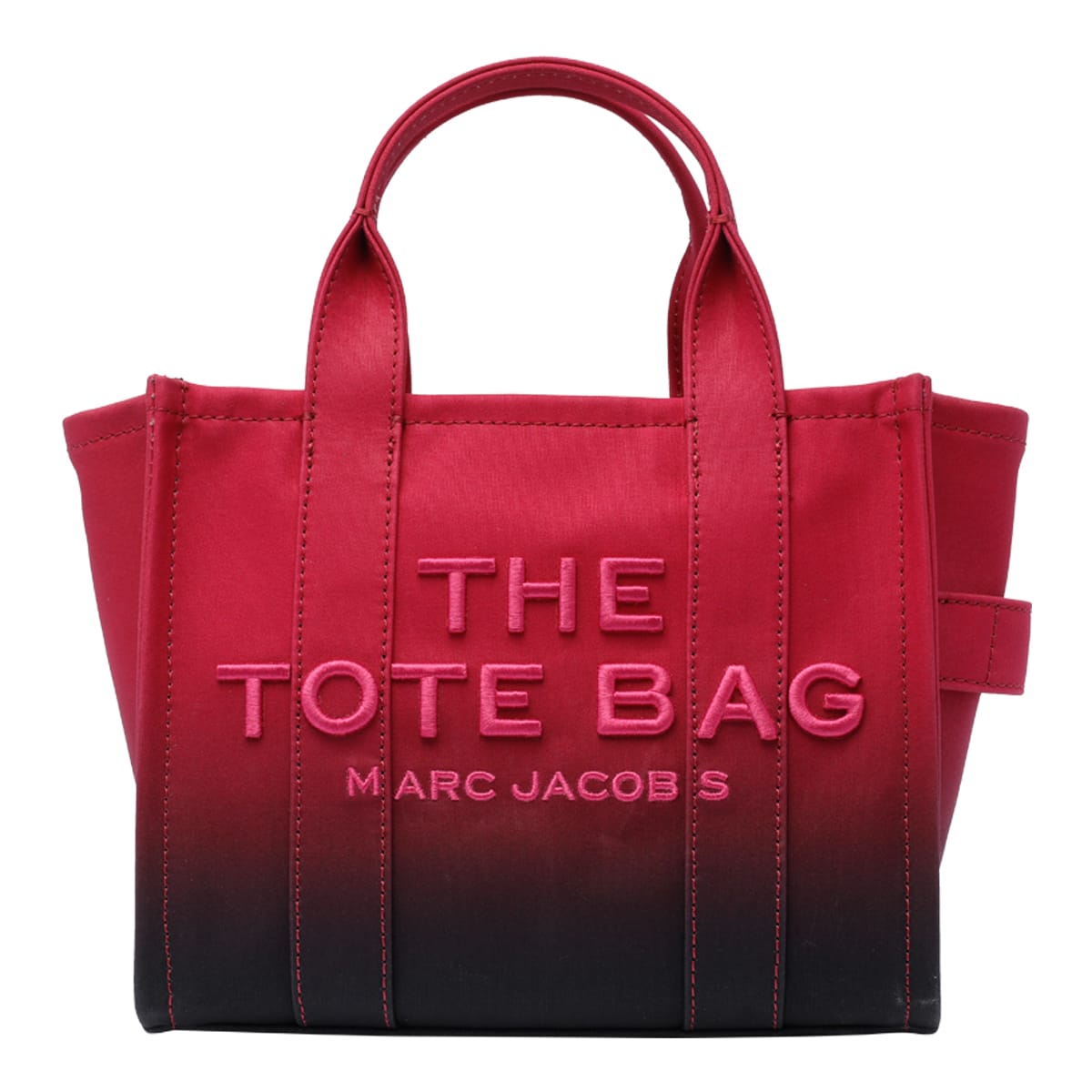 Shop Marc Jacobs The Small Tote Bag In Black/hot Pink