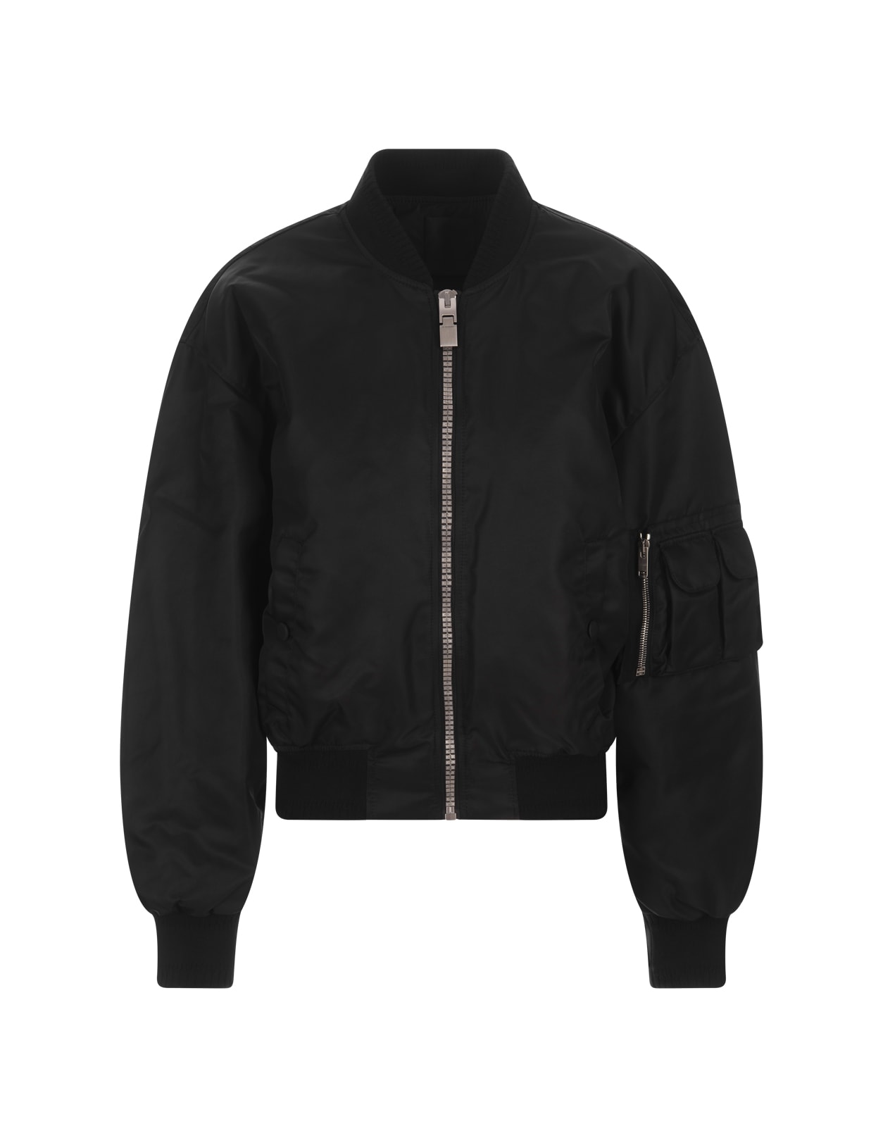 Shop Givenchy Black  Bomber Jacket With Pocket Detail