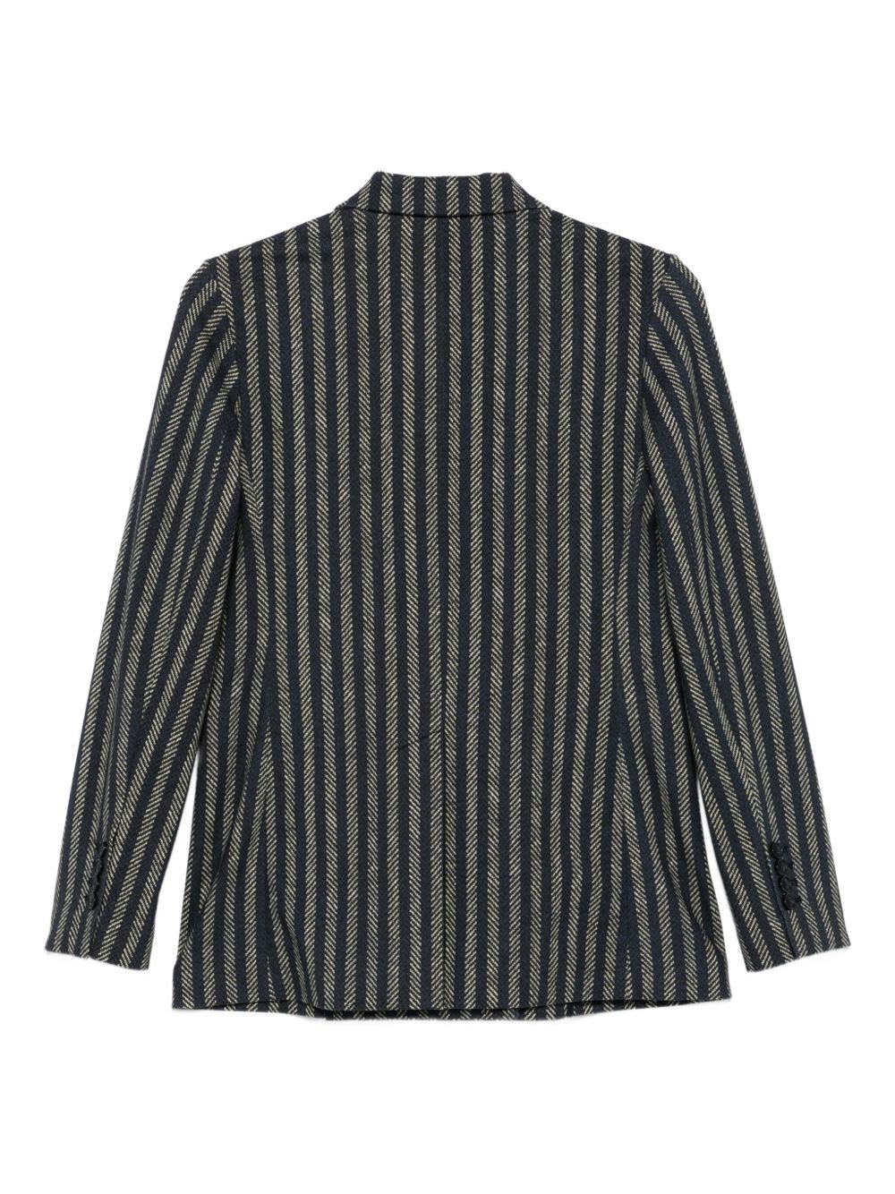 Circolo 1901 Striped Double-breasted Cotton Jacket In Blue