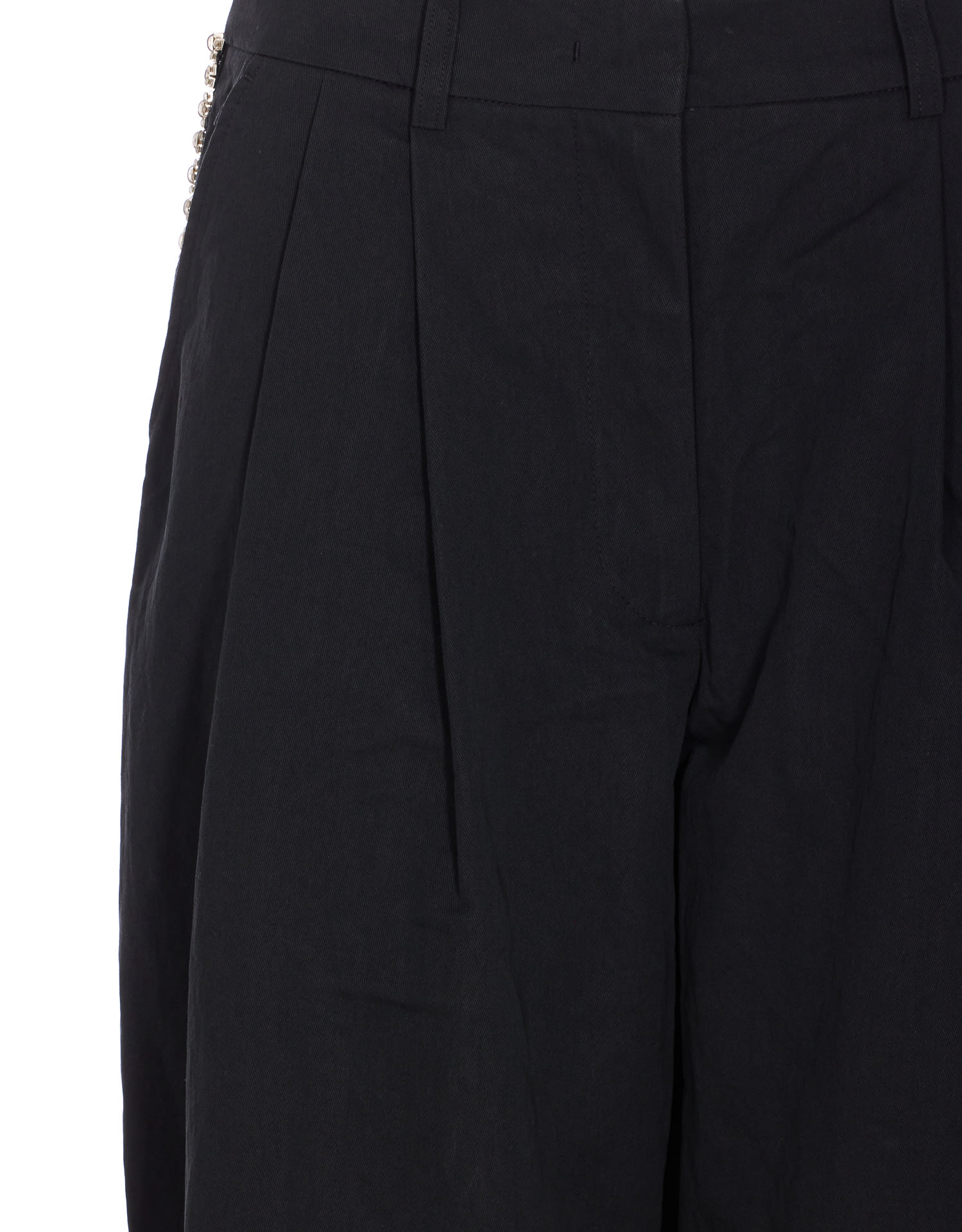 Essentiel Antwerp Crystal-embellished High-waisted Trousers In Gray