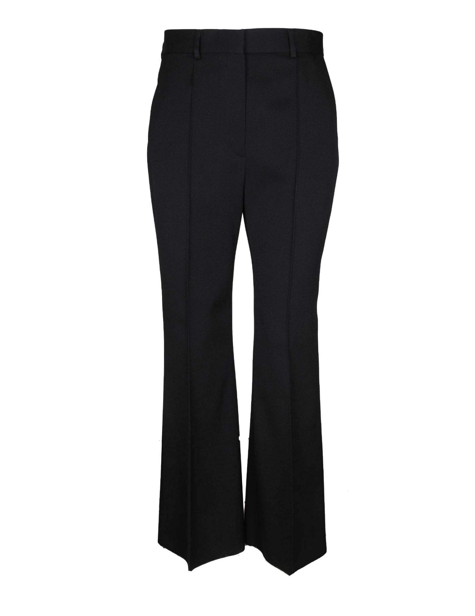 Shop Lanvin Tailored Flared Trousers In Black Wool