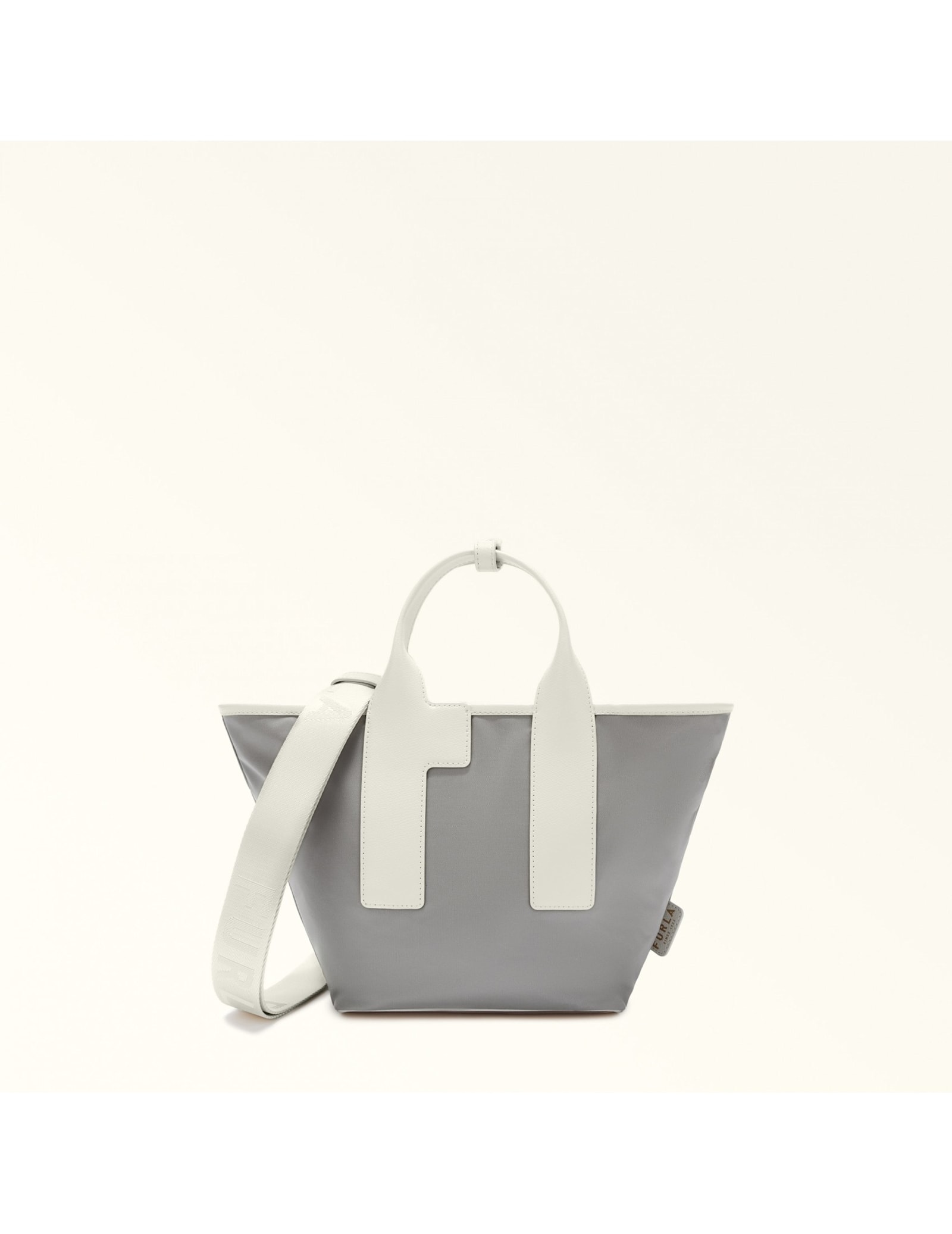 Piuma M Tote Nylon Handbag Ash Color