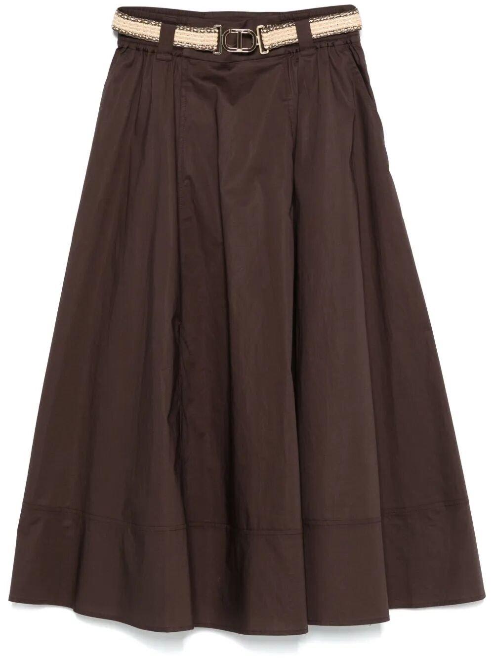 Shop Twinset Belted Midi Skirt