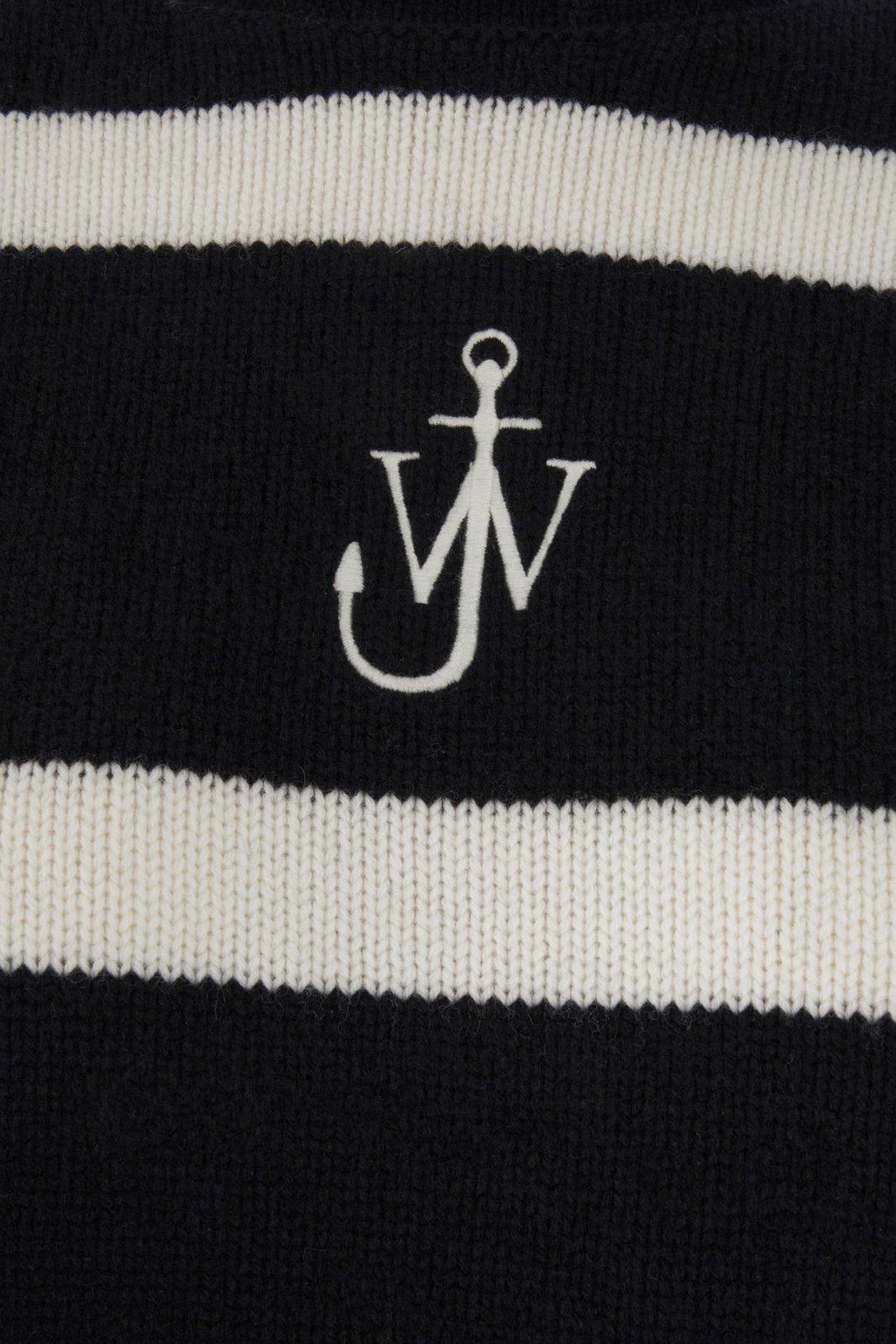 Shop Jw Anderson Anchor Logo Embroidered Cropped Jumper