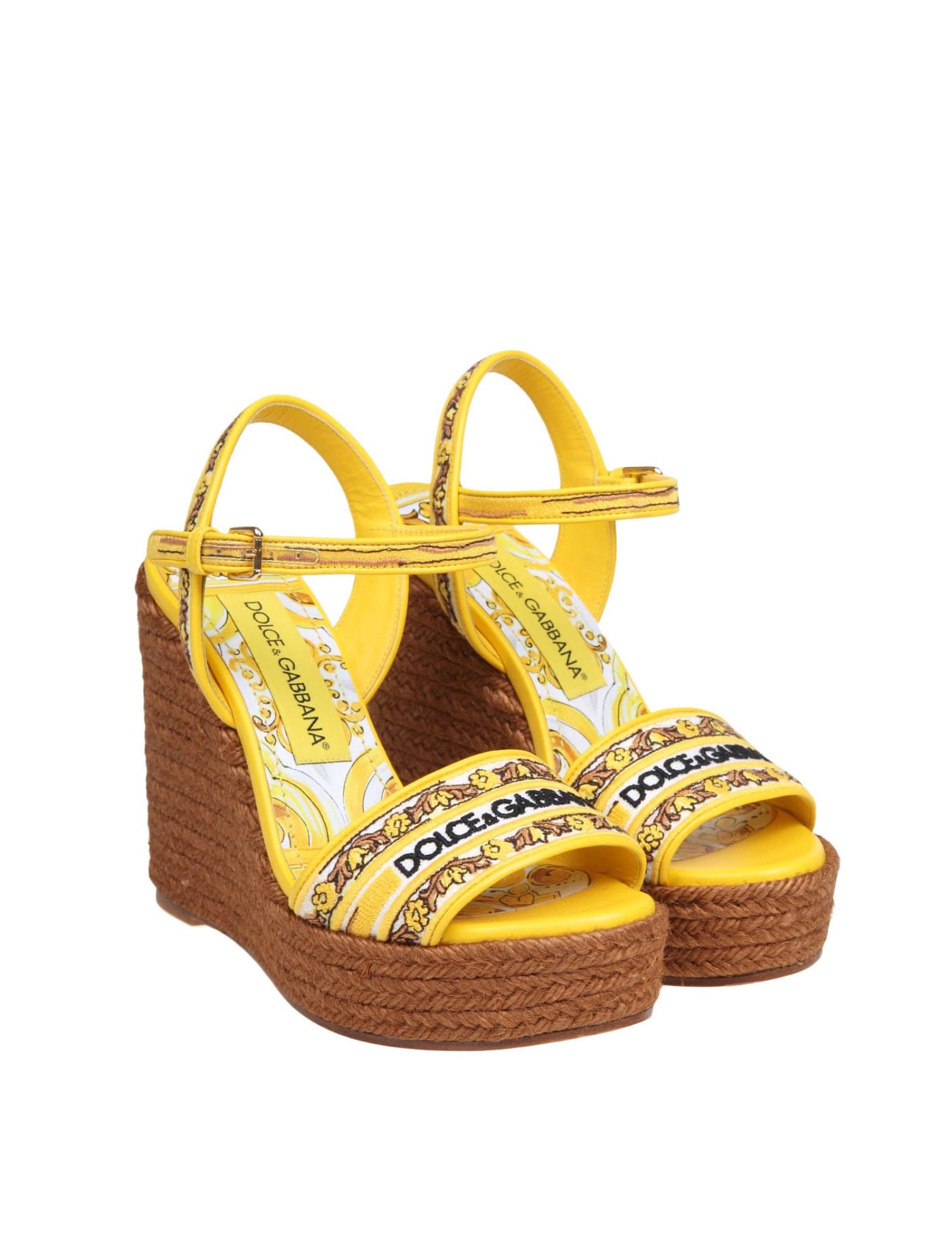 Shop Dolce & Gabbana Multicolor Lolita Sandals With Wedge