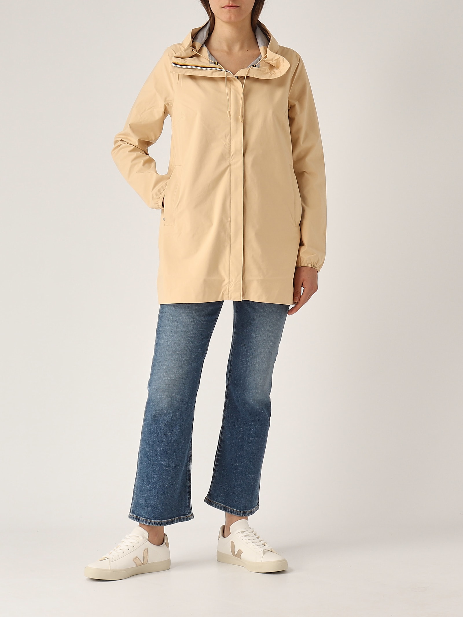 K-way Sophie Stretch Dot Jacket In Brown
