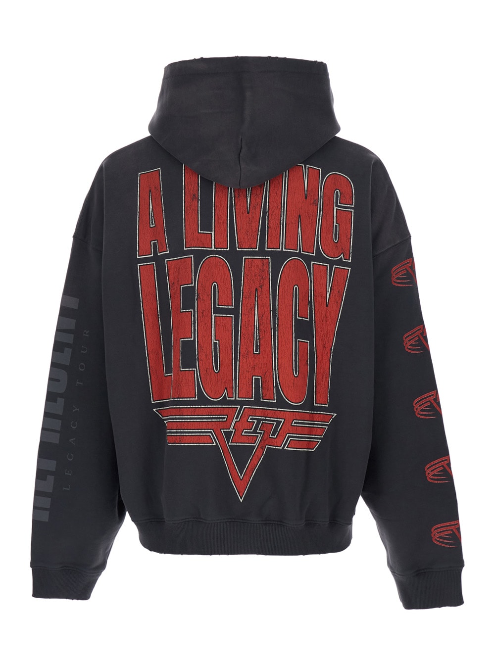 Represent Grey Hoodie With Maxi Logo Print On Front And Rear And Dropped Shoulders In Cotton Man In Gray