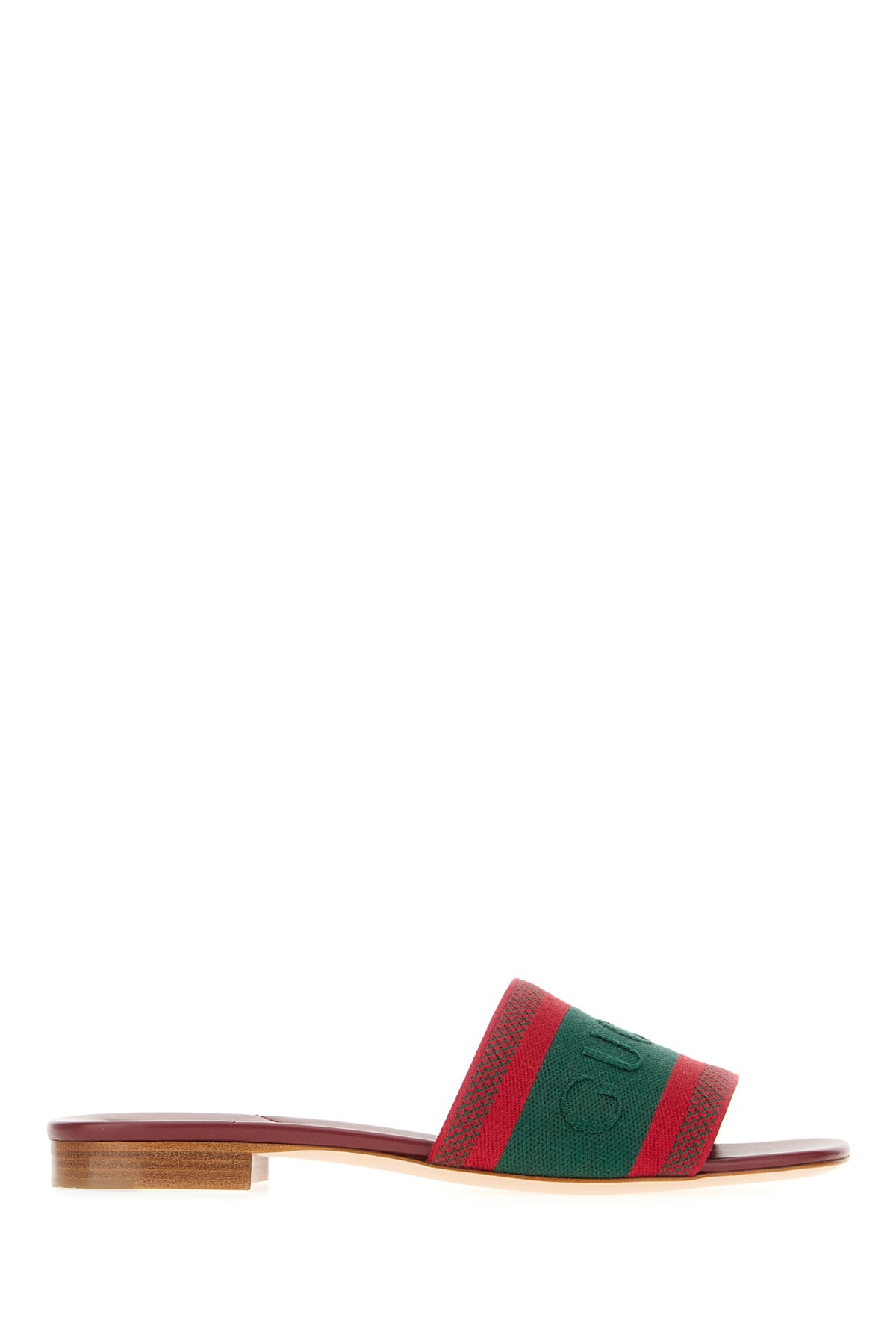 GUCCI MULTICOLOR LEATHER AND FABRIC SLIPPERS