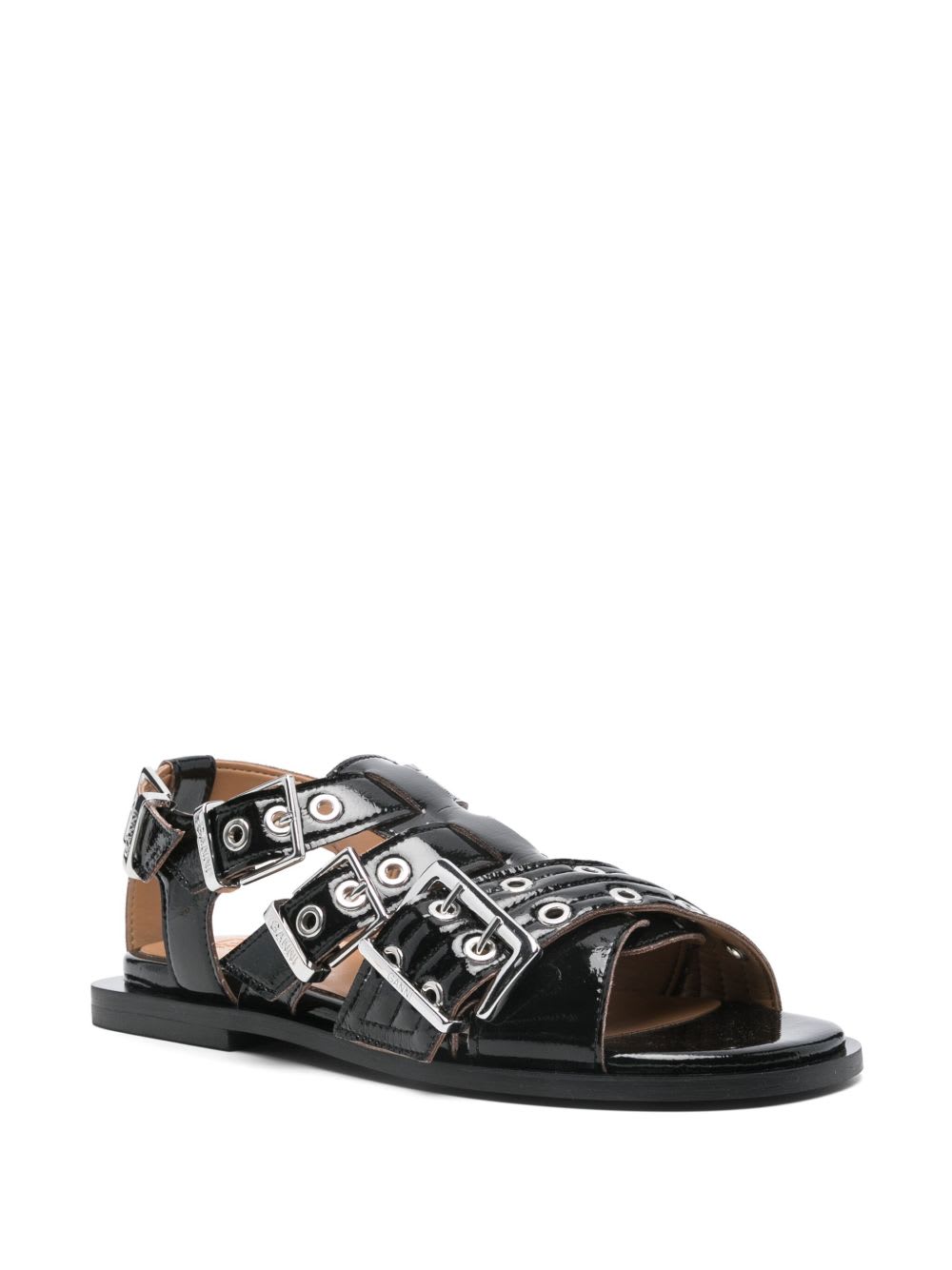 Ganni Women's Feminine Buckle Sandals In Black