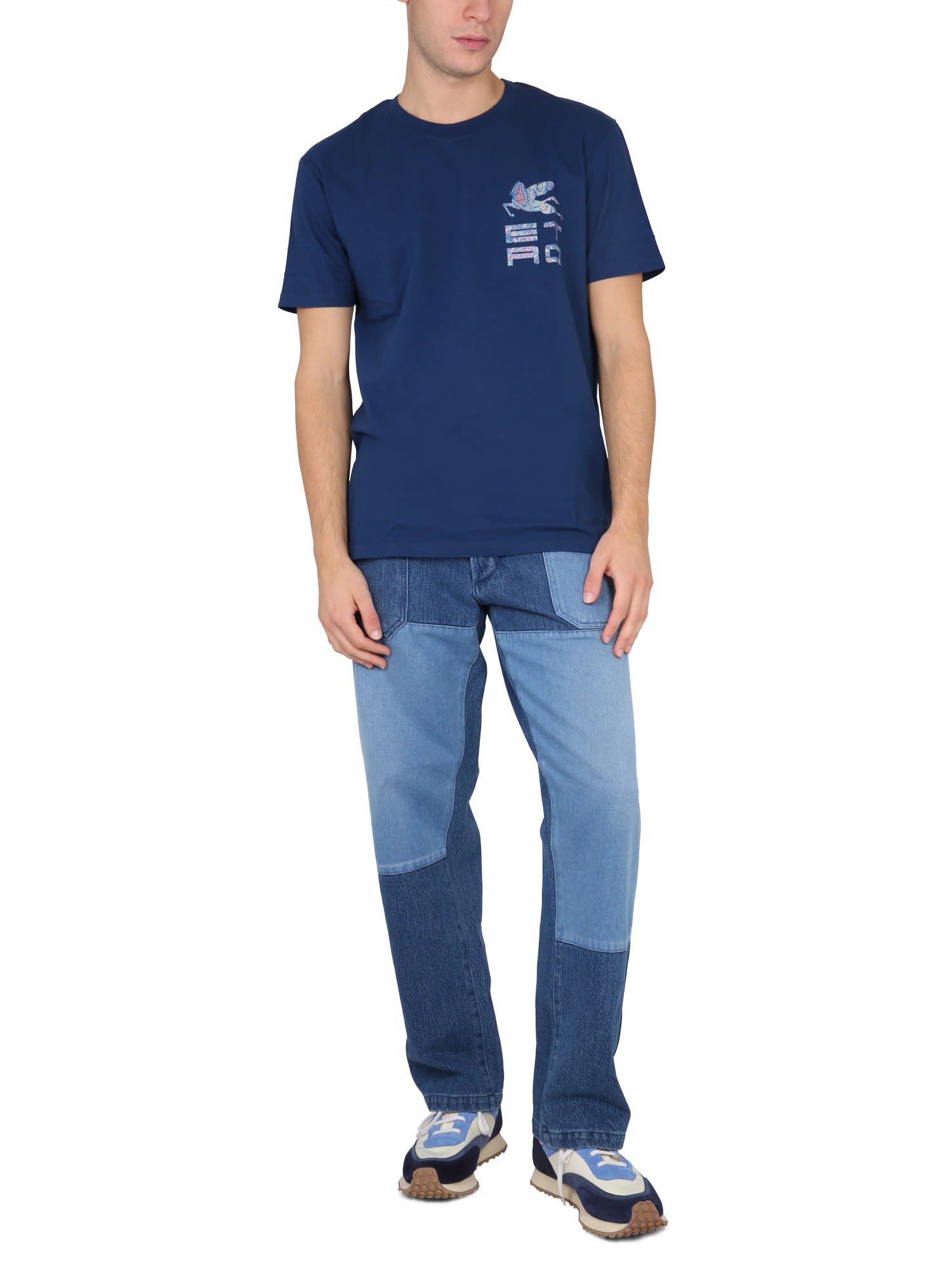 Shop Etro Jeans Worker In Navy