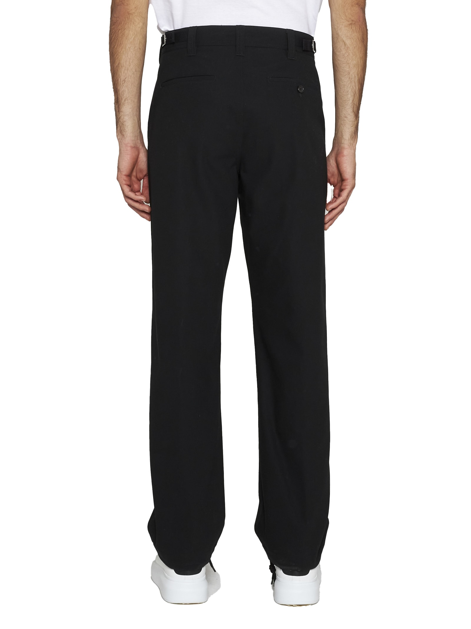 Alexander Mcqueen Organic Cotton Trousers In Black