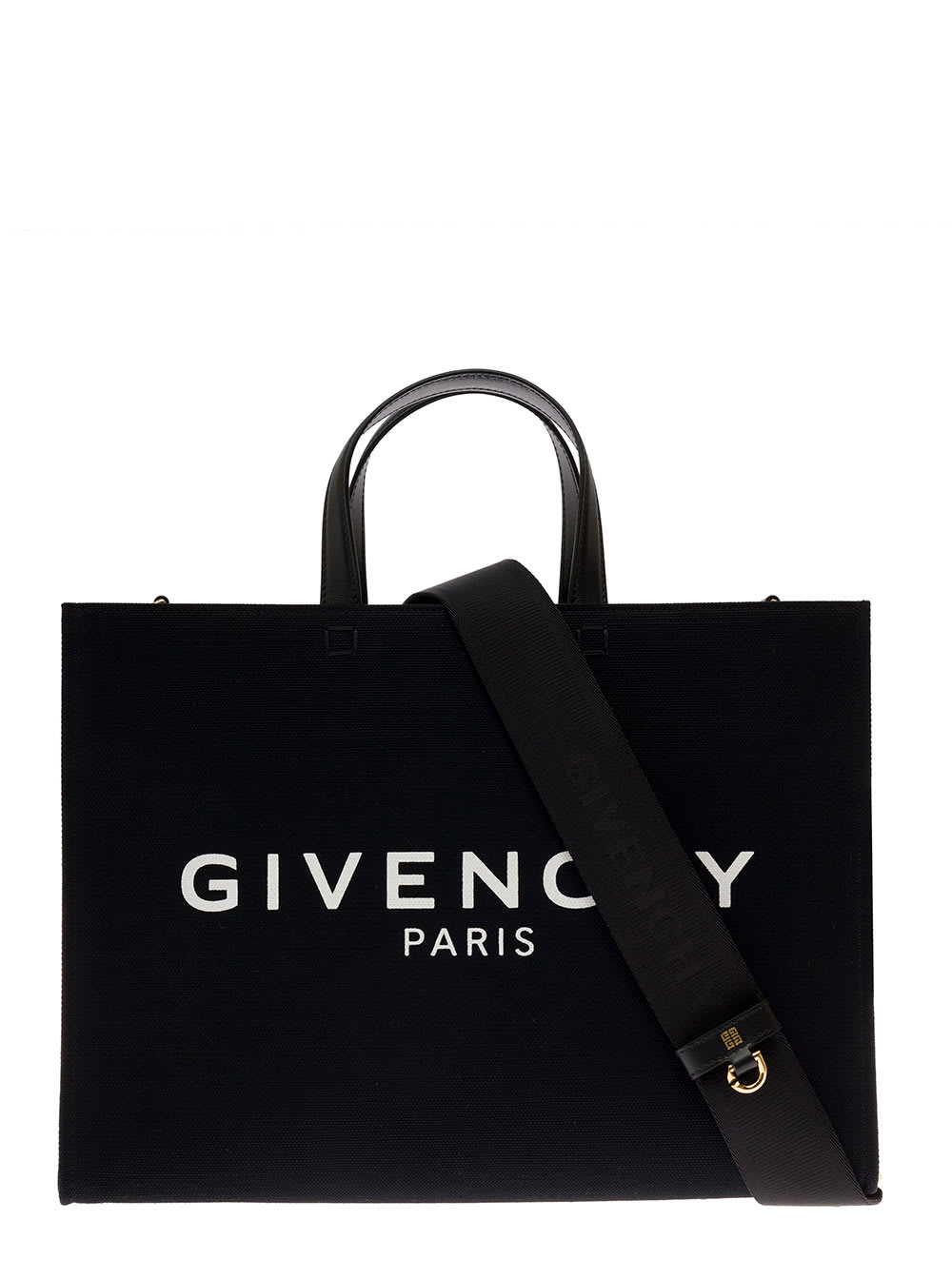 Givenchy Womans G Tote Black Cotton Canvas Shopper Bag With Logo Print