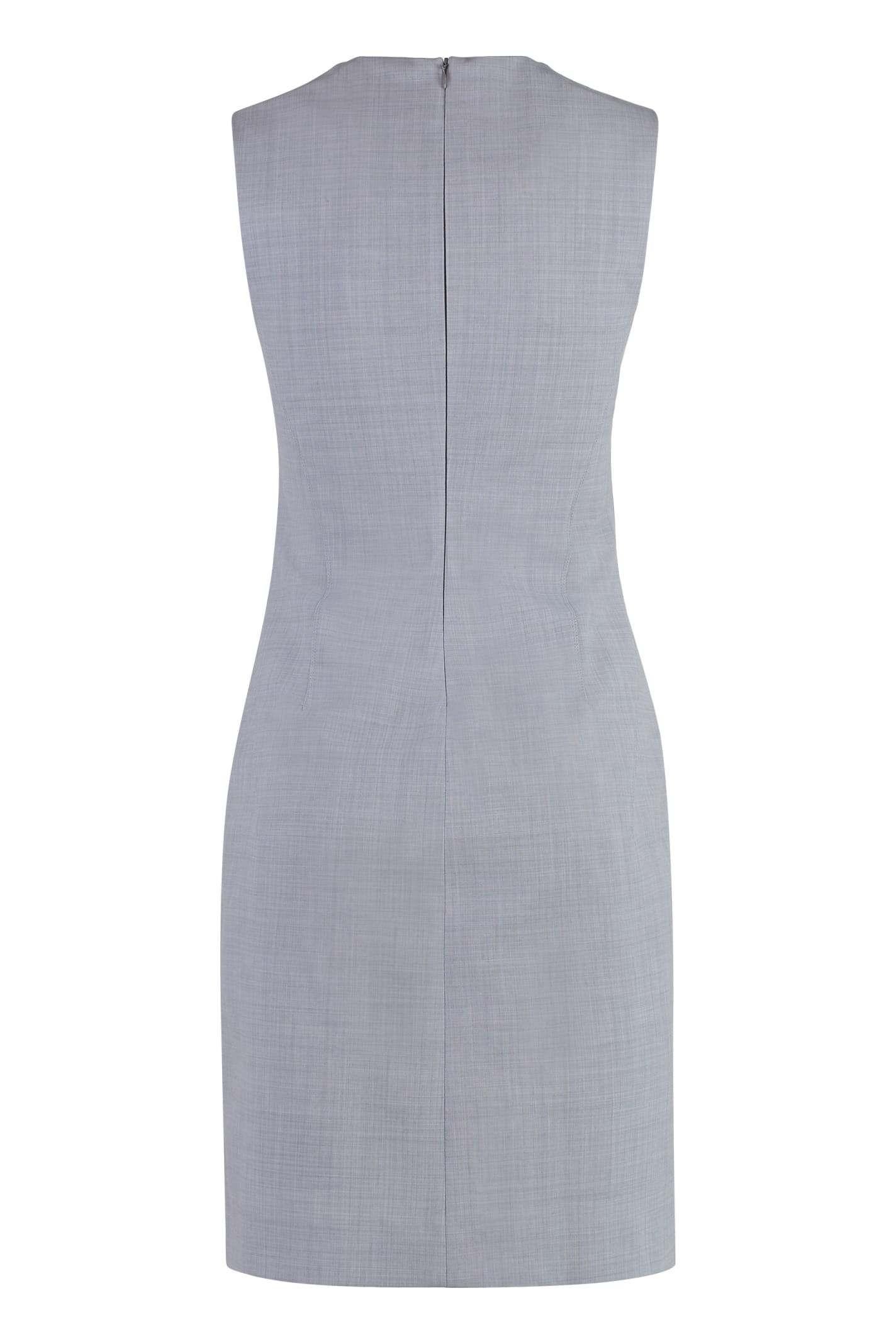 Shop Calvin Klein Wool Sheath Dress In Grey