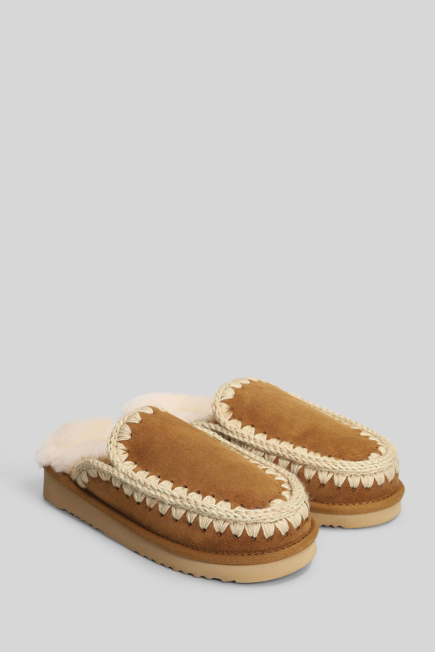 Mou Eskimo Slipper Slipper-mule In Brown Suede In Brown