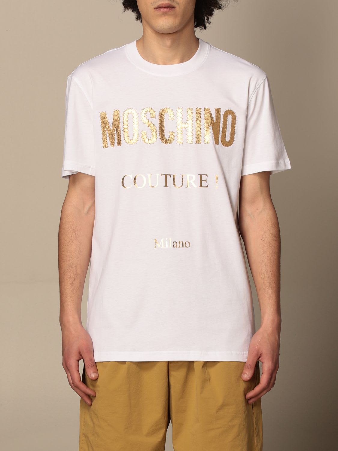 Moschino Couture T-shirt Moschino Couture Cotton T-shirt With Laminated Logo