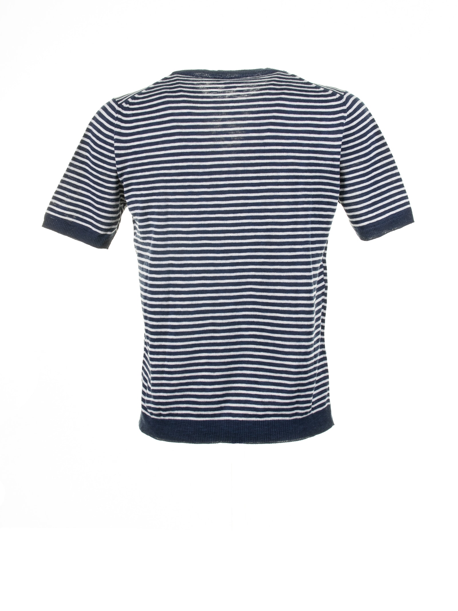 Shop Seventy White Blue Striped T-shirt In Riga Blu