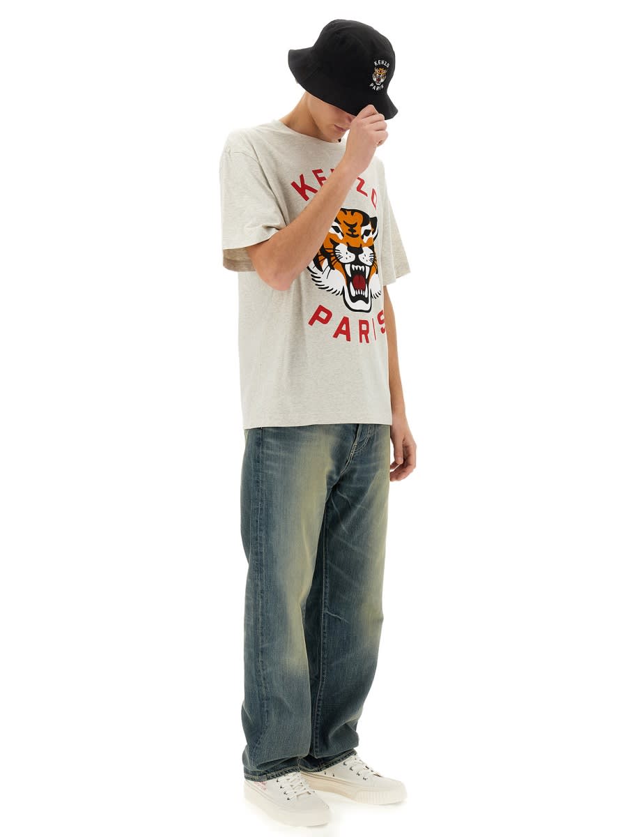 Shop Kenzo Lucky Tiger T-shirt In Grey