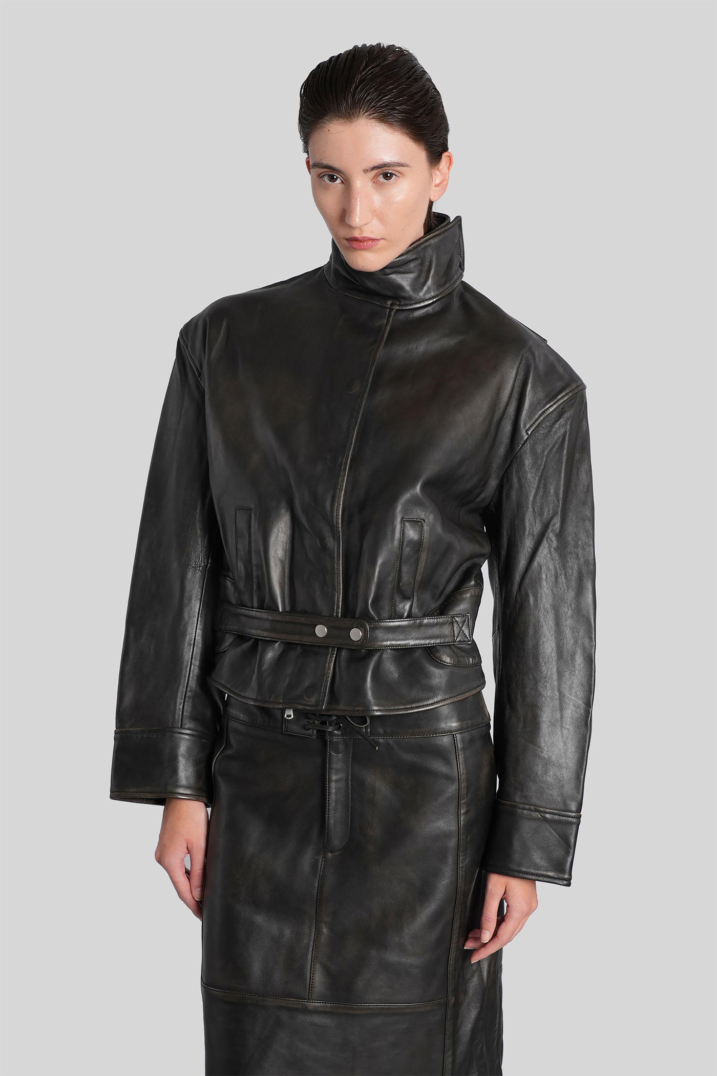 Christopher Esber Leather Jacket In Black Leather In Black