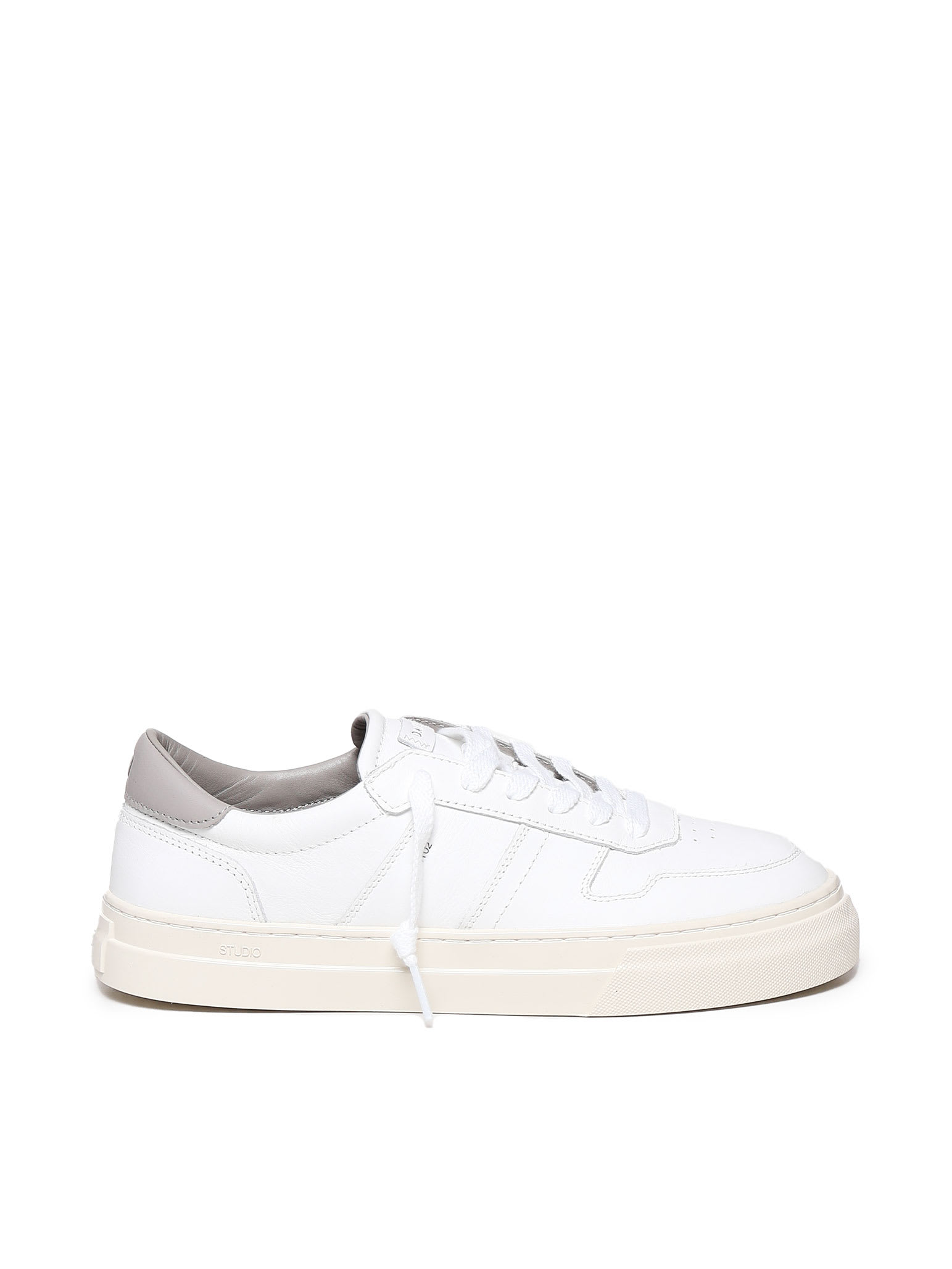 Shop Date Flat Basic Sneakers In White-gray