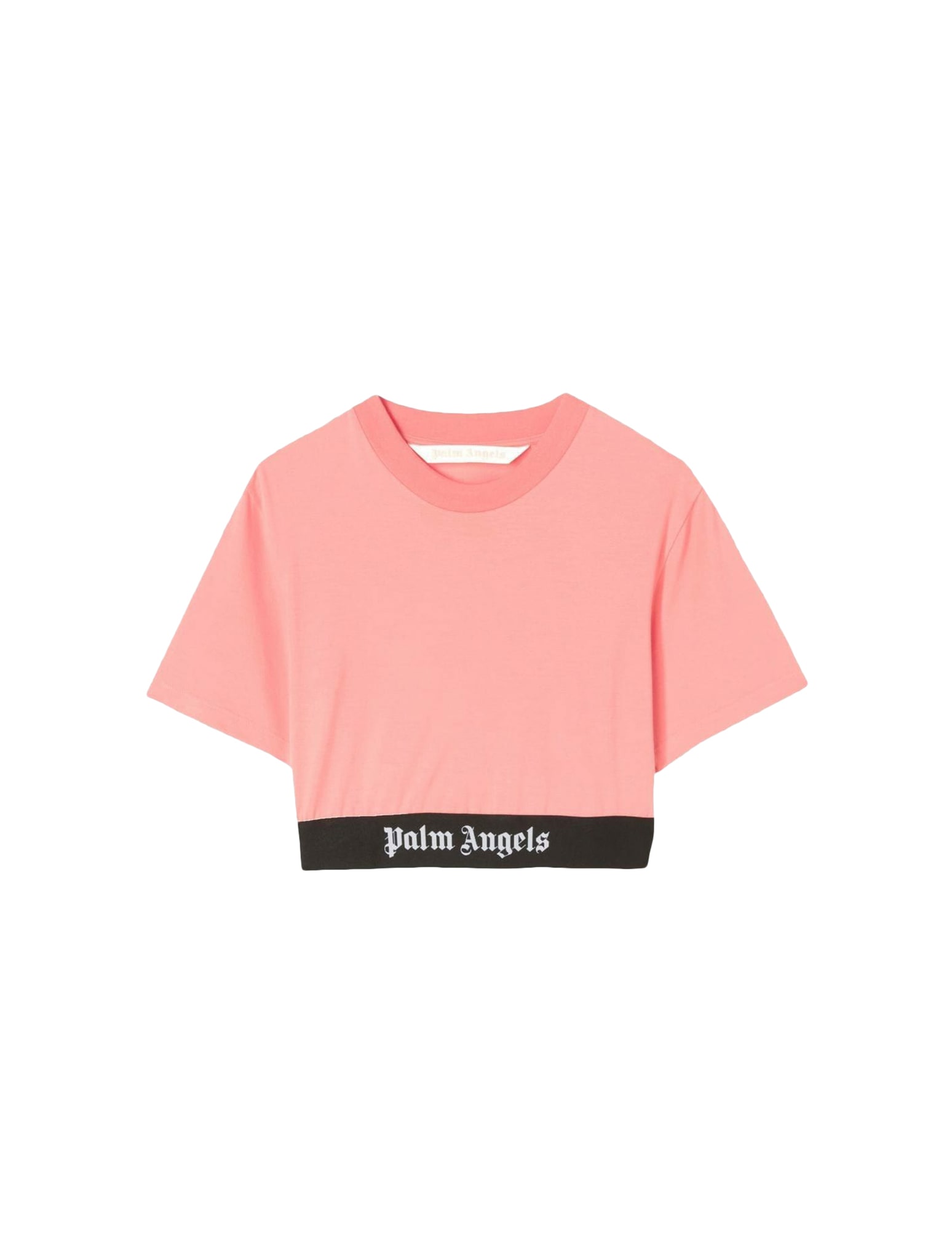 Palm Angels Logo Tape Cropped Tee White