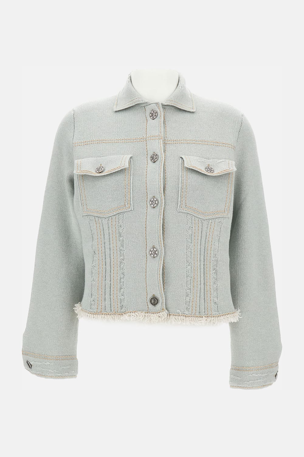 Pleated Denim Jacket