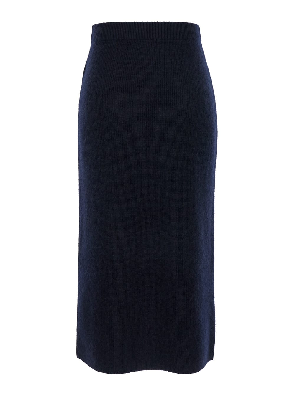 Shop Fabiana Filippi Blue Pencil Skirt In Ribbed Wool Blend Woman