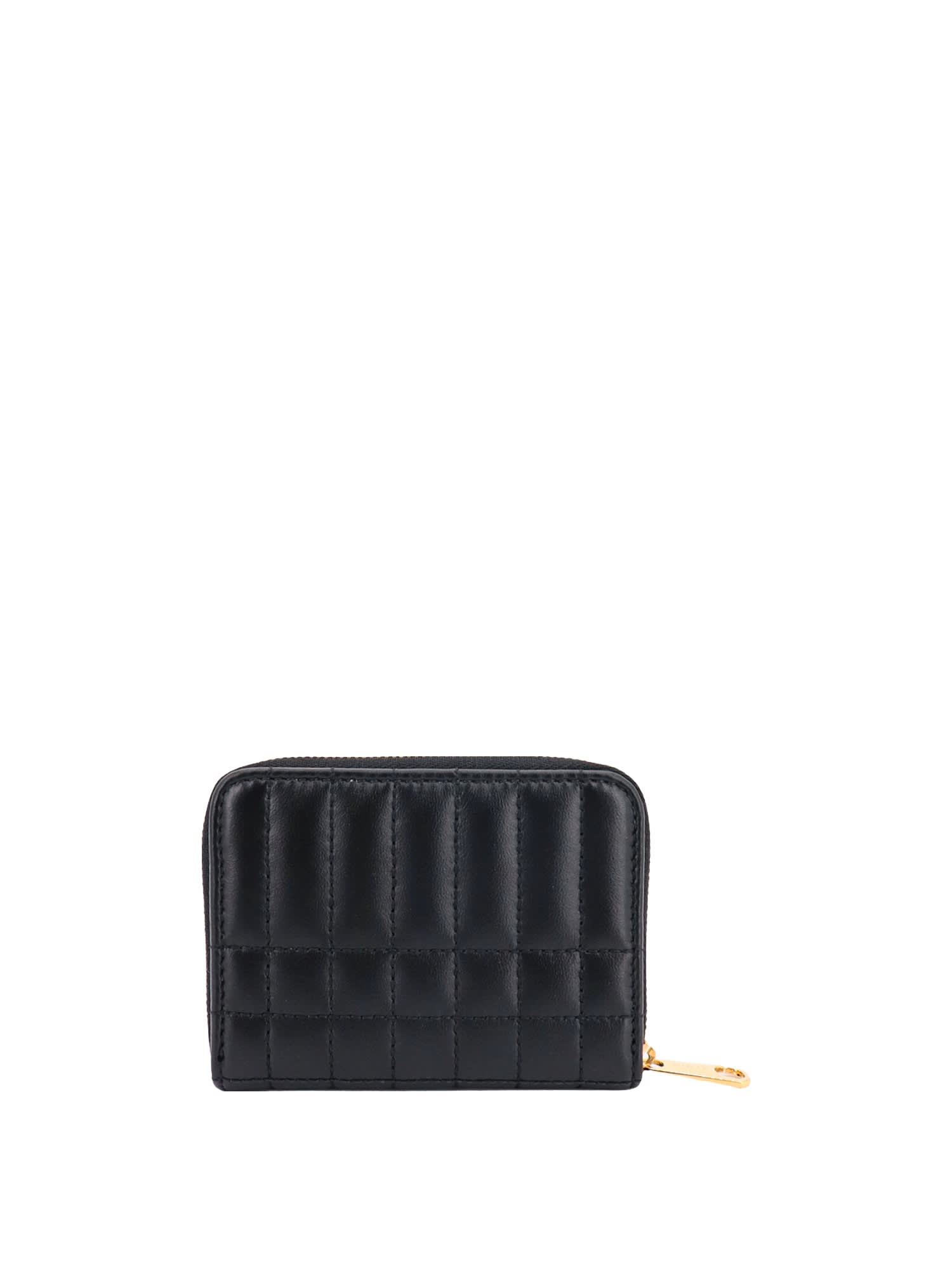 Shop Burberry Card Holder In Black/light Gold