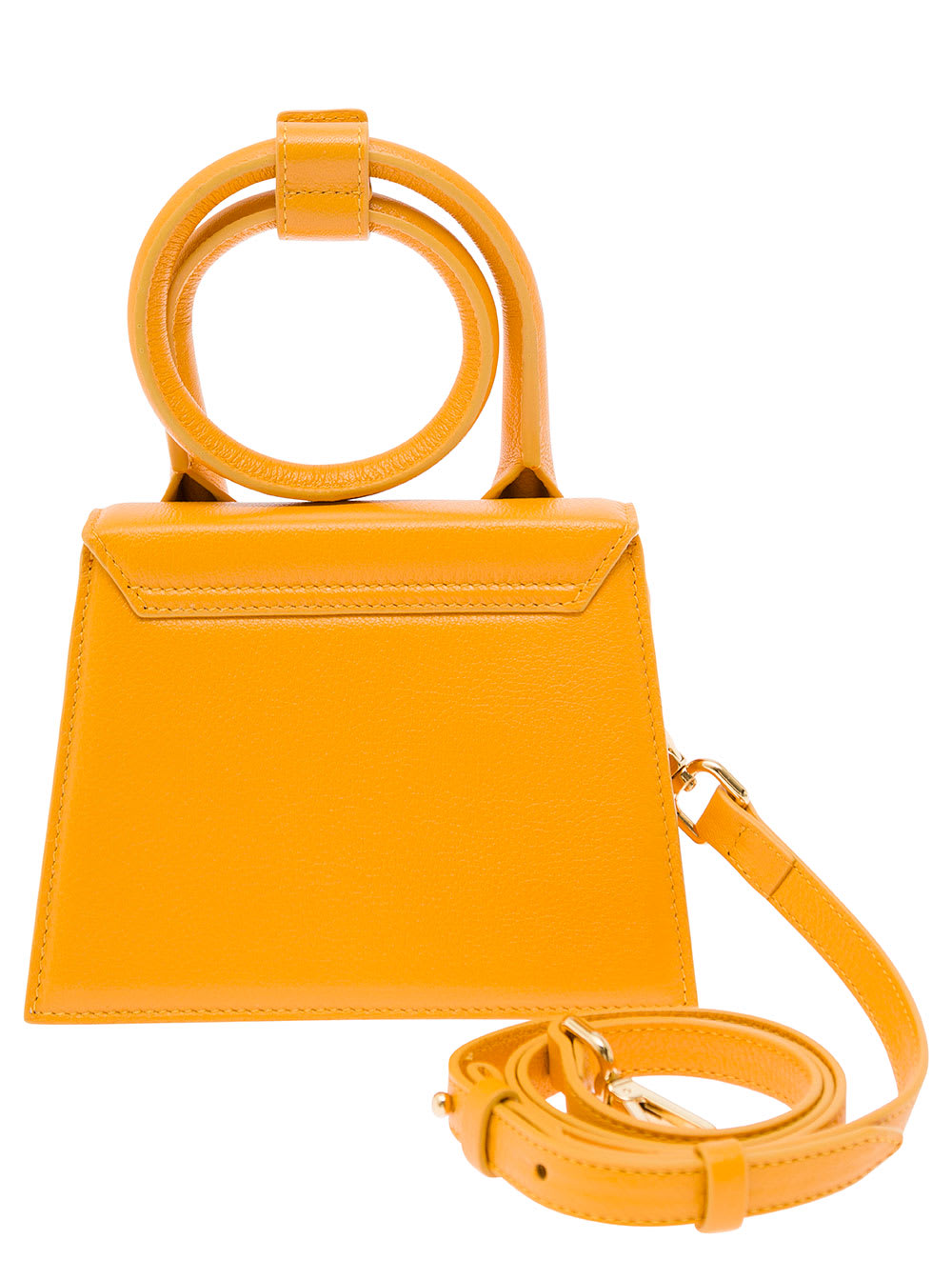 Shop Jacquemus Le Chiquito Noeud Orange Crossbody Bag With Logo Detail In Leather Woman