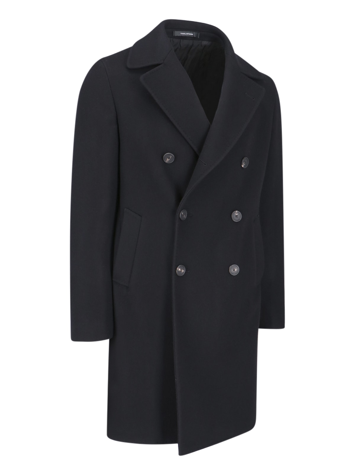 Shop Tagliatore Double Breast Coat In Black