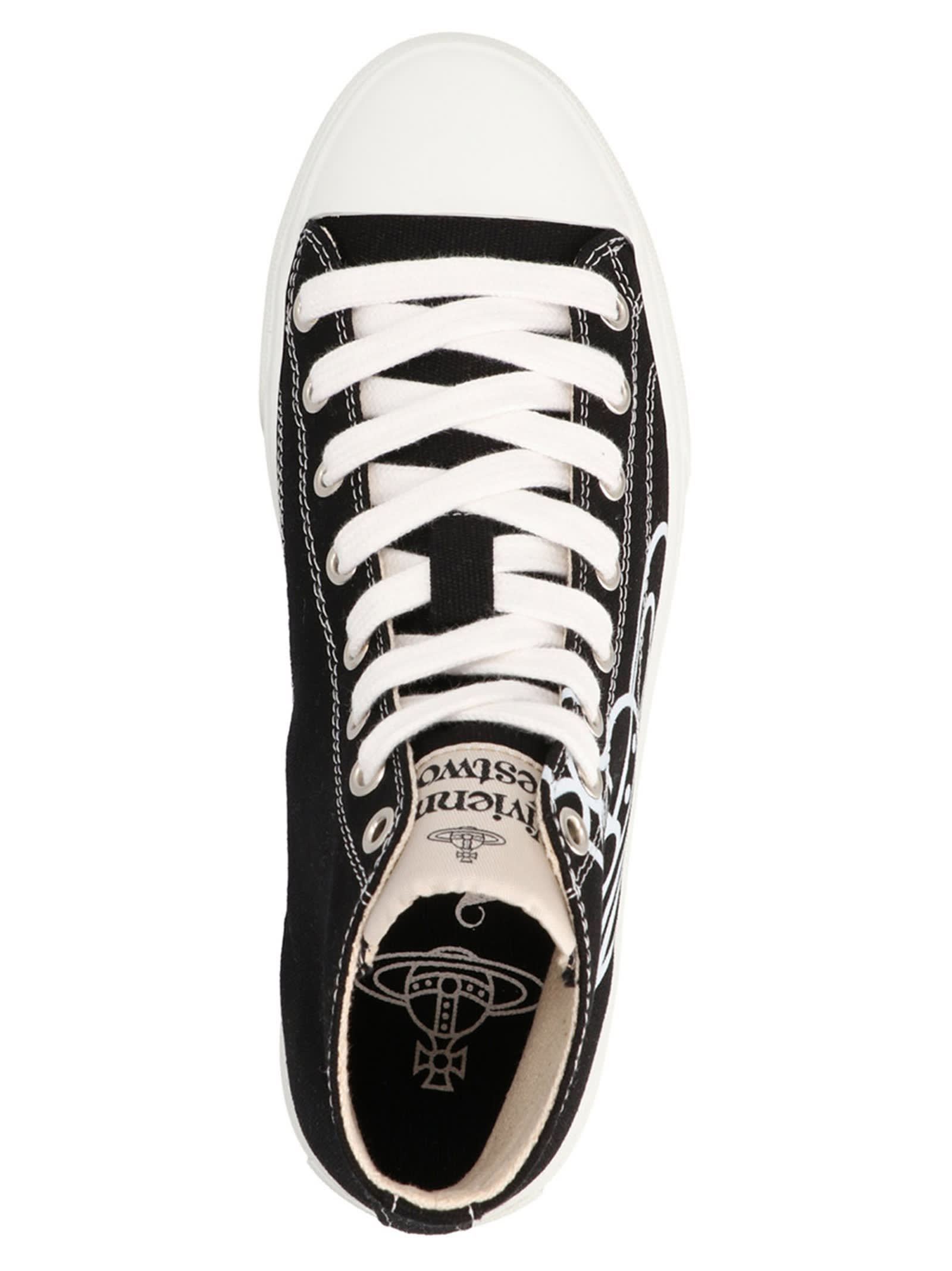 Shop Vivienne Westwood Plimsoll Sneakers In White/black